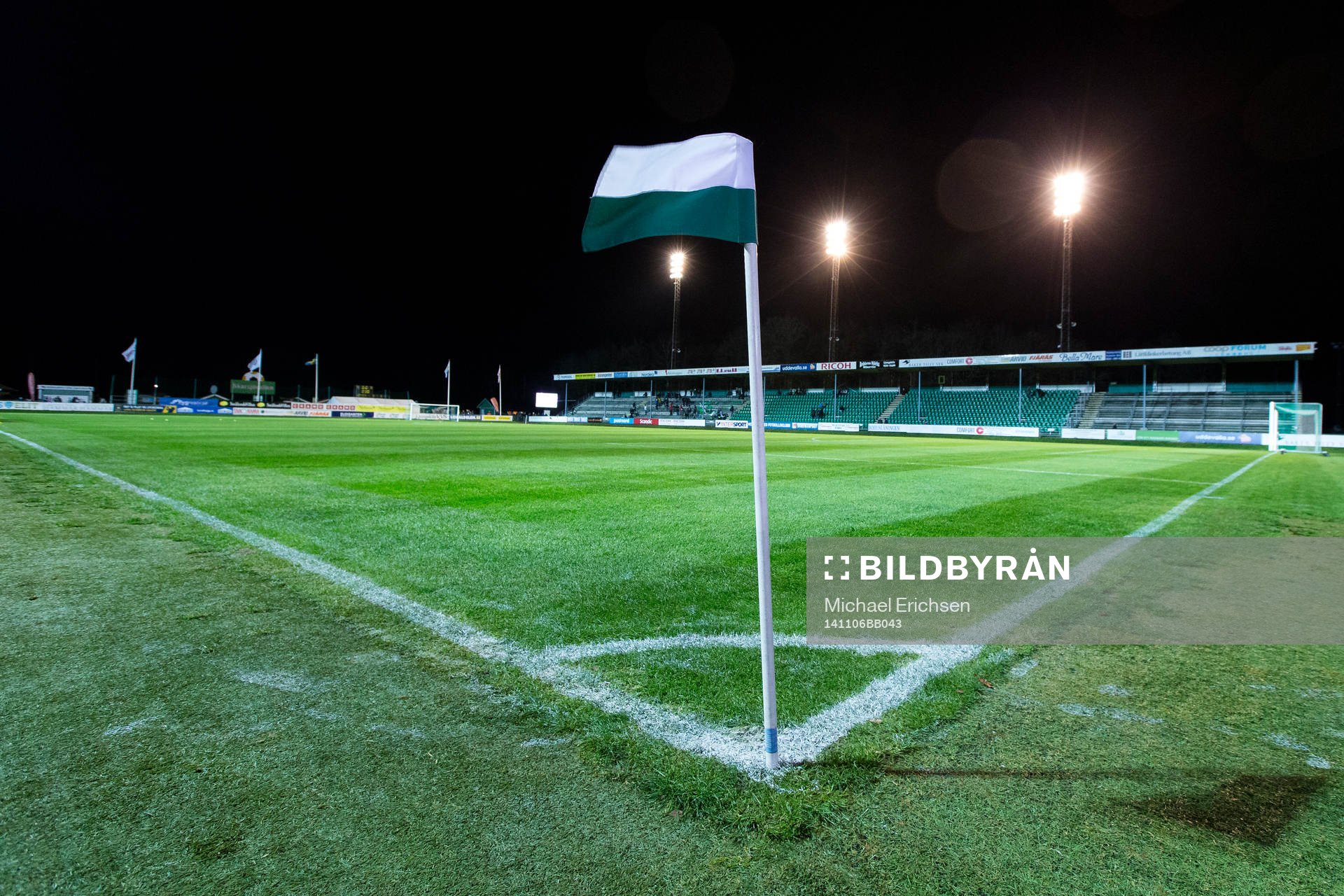 Ljungskiles hemmaplan Skarsjövallen innan fotbollsmatchen i kvalet till Allsvenskan mellan Ljungskile - Gefle den 6 november 2014 i LJUNGSKILE.