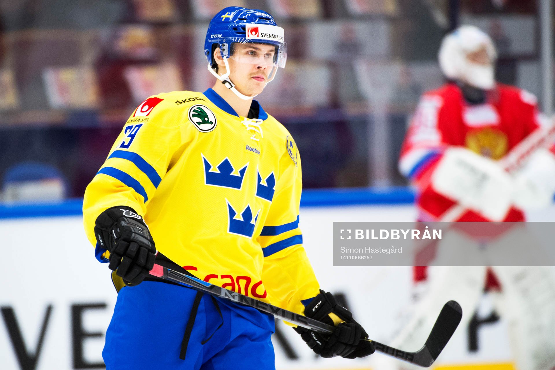 Sveriges Marcus Paulsson före ishockeymatchen i Karjala