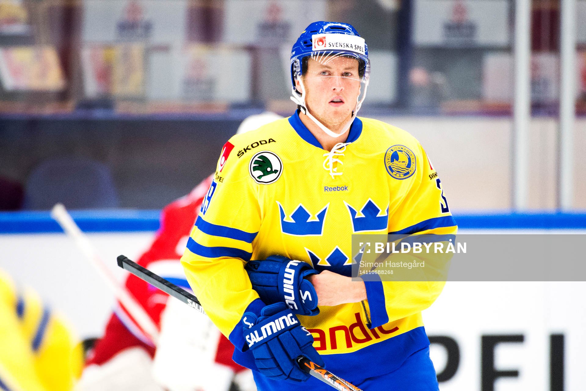 Sveriges Marcus Paulsson före ishockeymatchen i Karjala