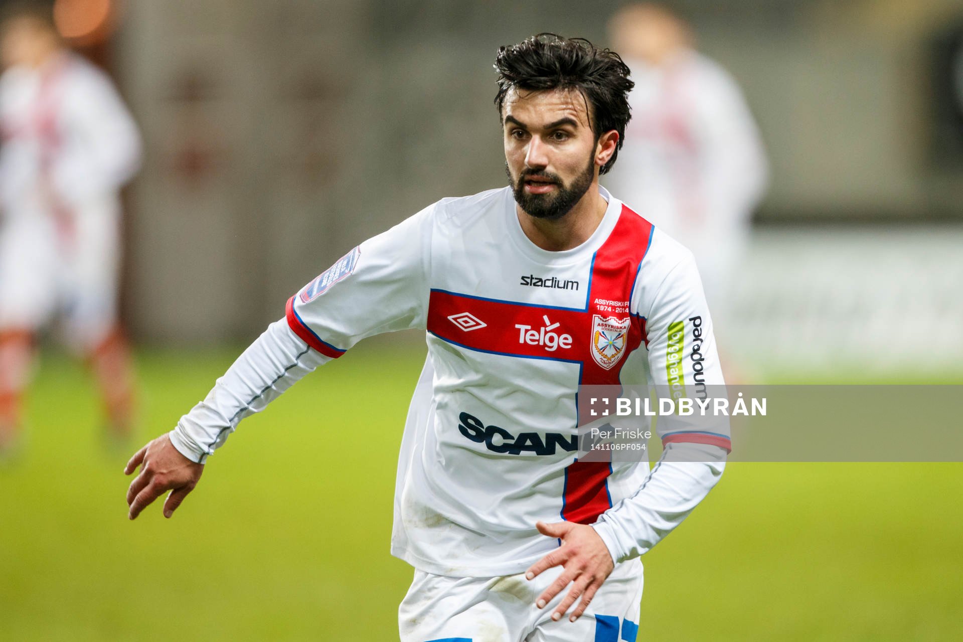 Assyriskas Alexander Nilsson under fotbollsmatchen i kvalet till Superettan mellan Örgryte och Assyriska den 6 november 2014 i Göteborg.