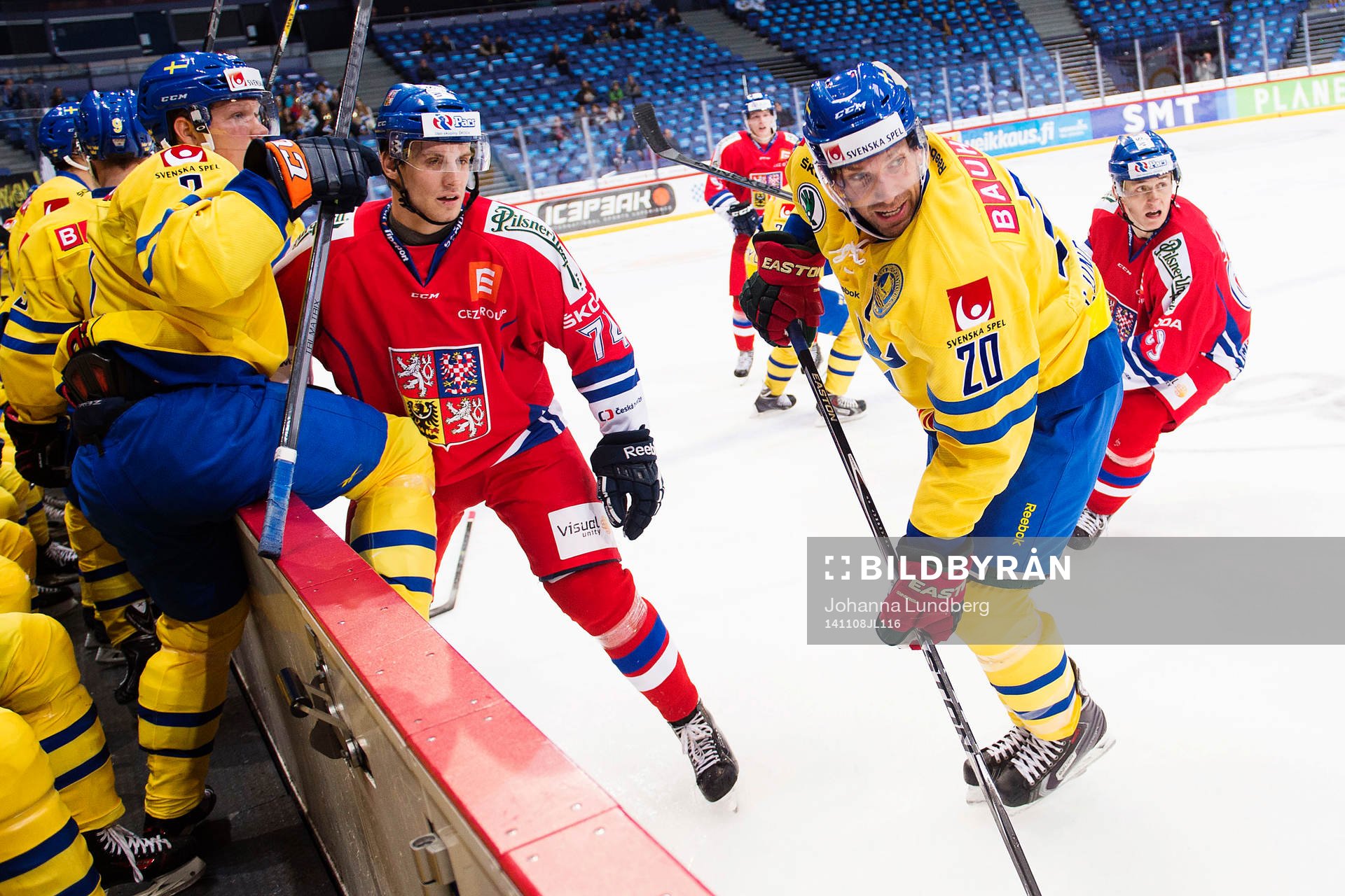 Tjeckiens Ondrej Vitasek och Sveriges Joel Lundqvist