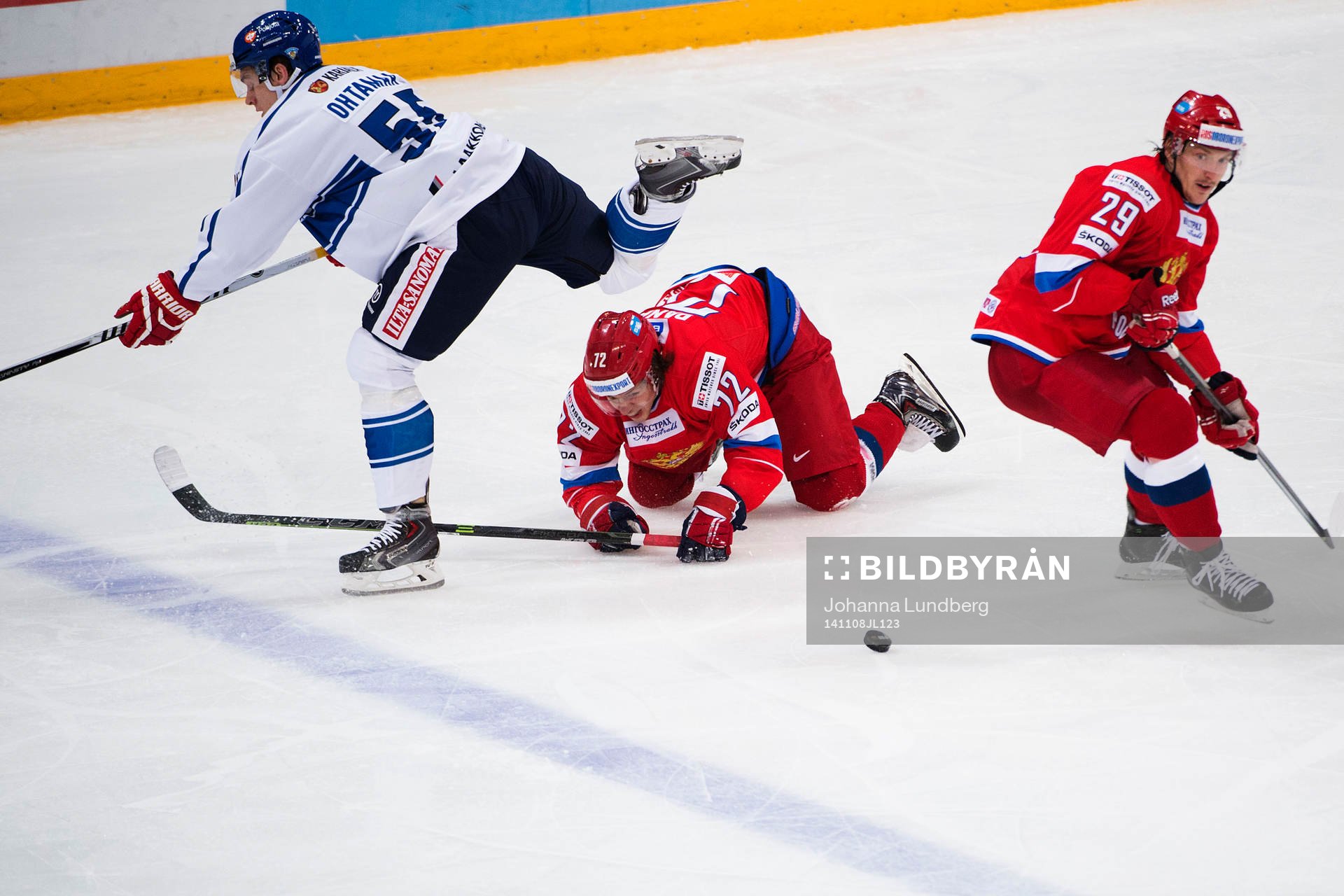 Finlands Atte Ohtamaa och Rysslands Artemy Panarin och Egor