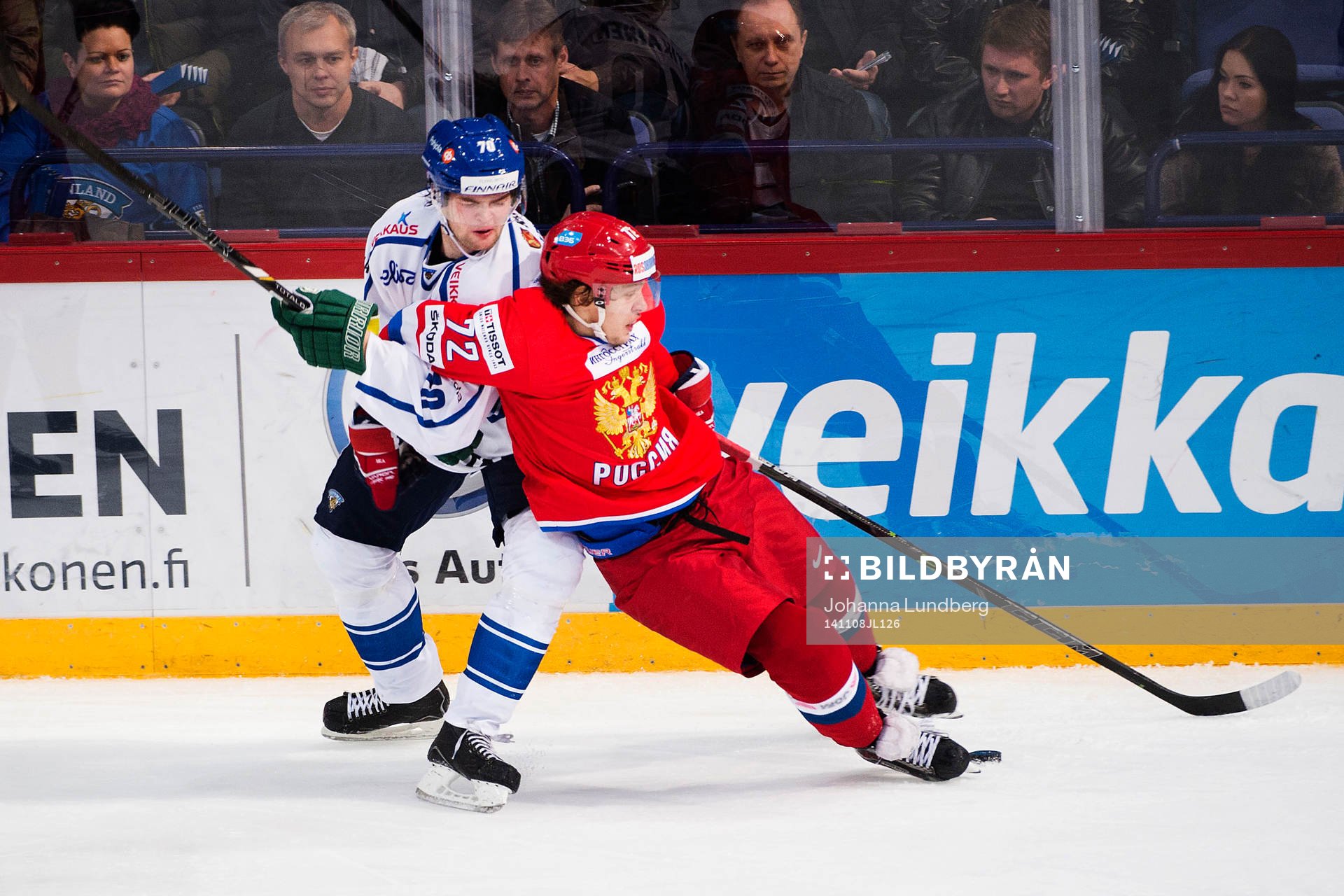 Finlands Teemu Hartikainen och Rysslands Artemy Panarin