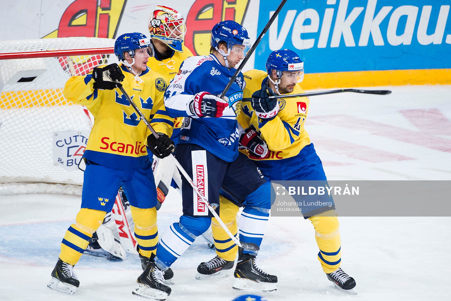 Sveriges Niclas Burström och Daniel Rahimi försöker