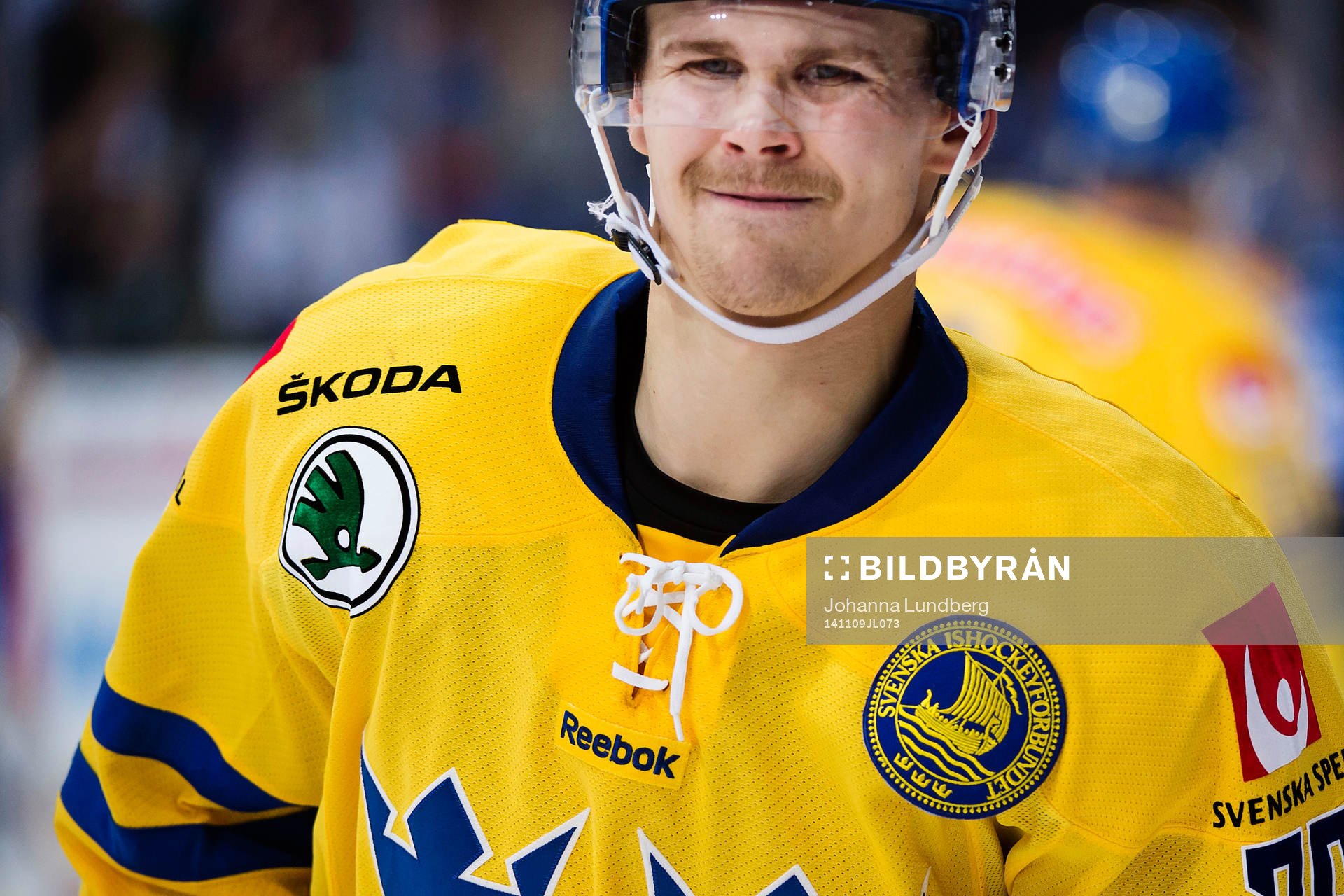 Sveriges David Ullström grinar illa när han åker mot