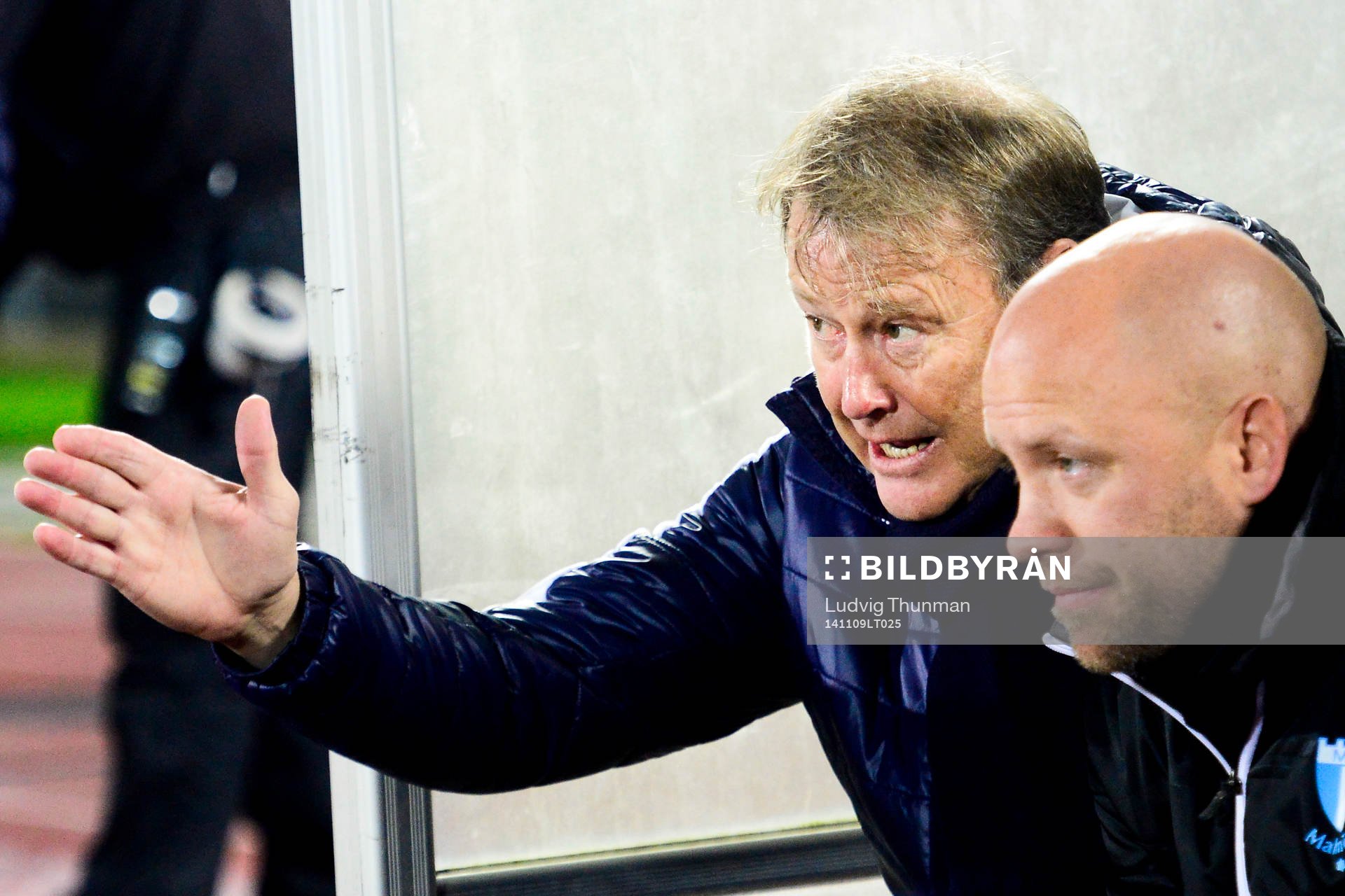 Malmö FFs tränare Åge Hareide och assisterande tränare