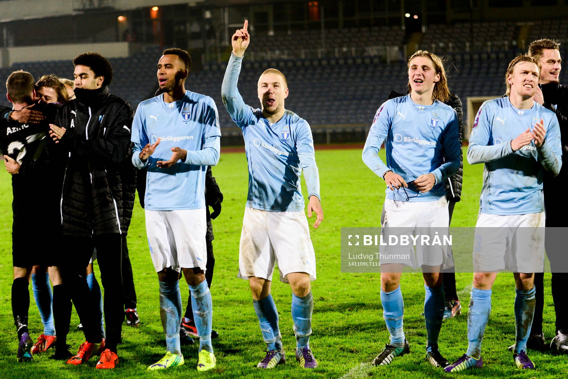 Malmö FFs Isaac Kiese Thelin, Anton Tinnerholm, Pawel