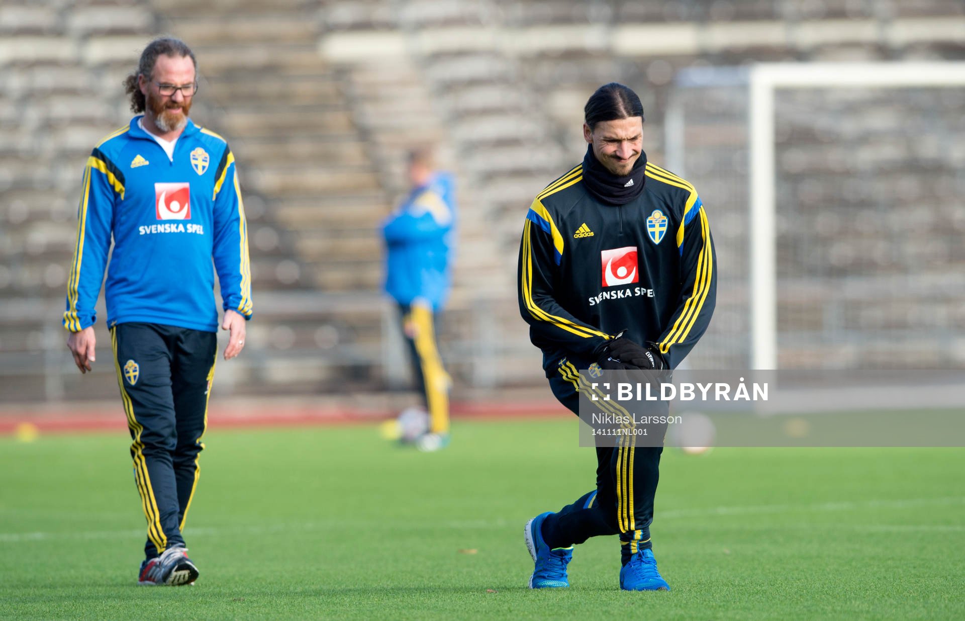 Sveriges Zlatan Ibrahimovic rehabtränar