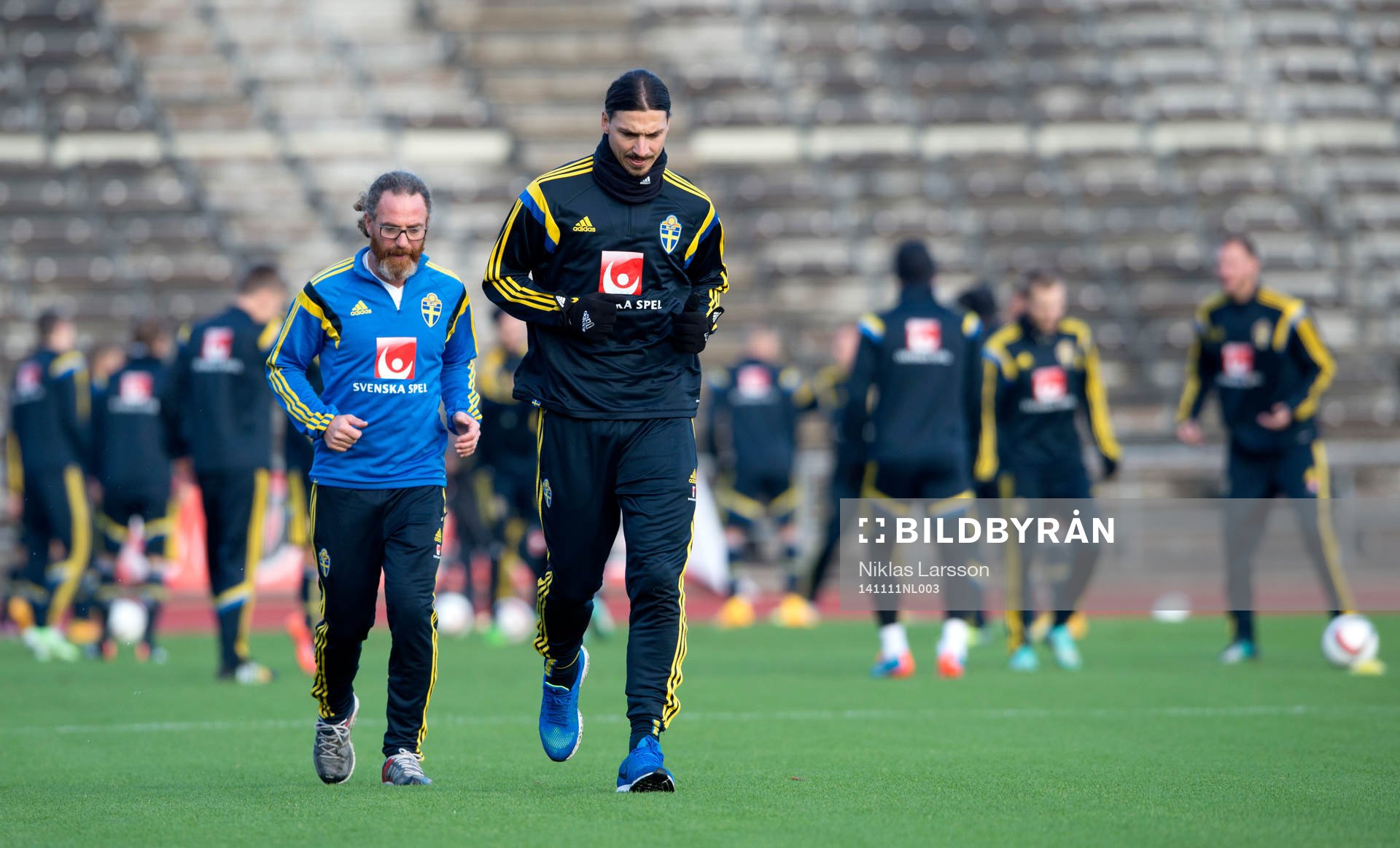Sveriges Zlatan Ibrahimovic rehabtränar