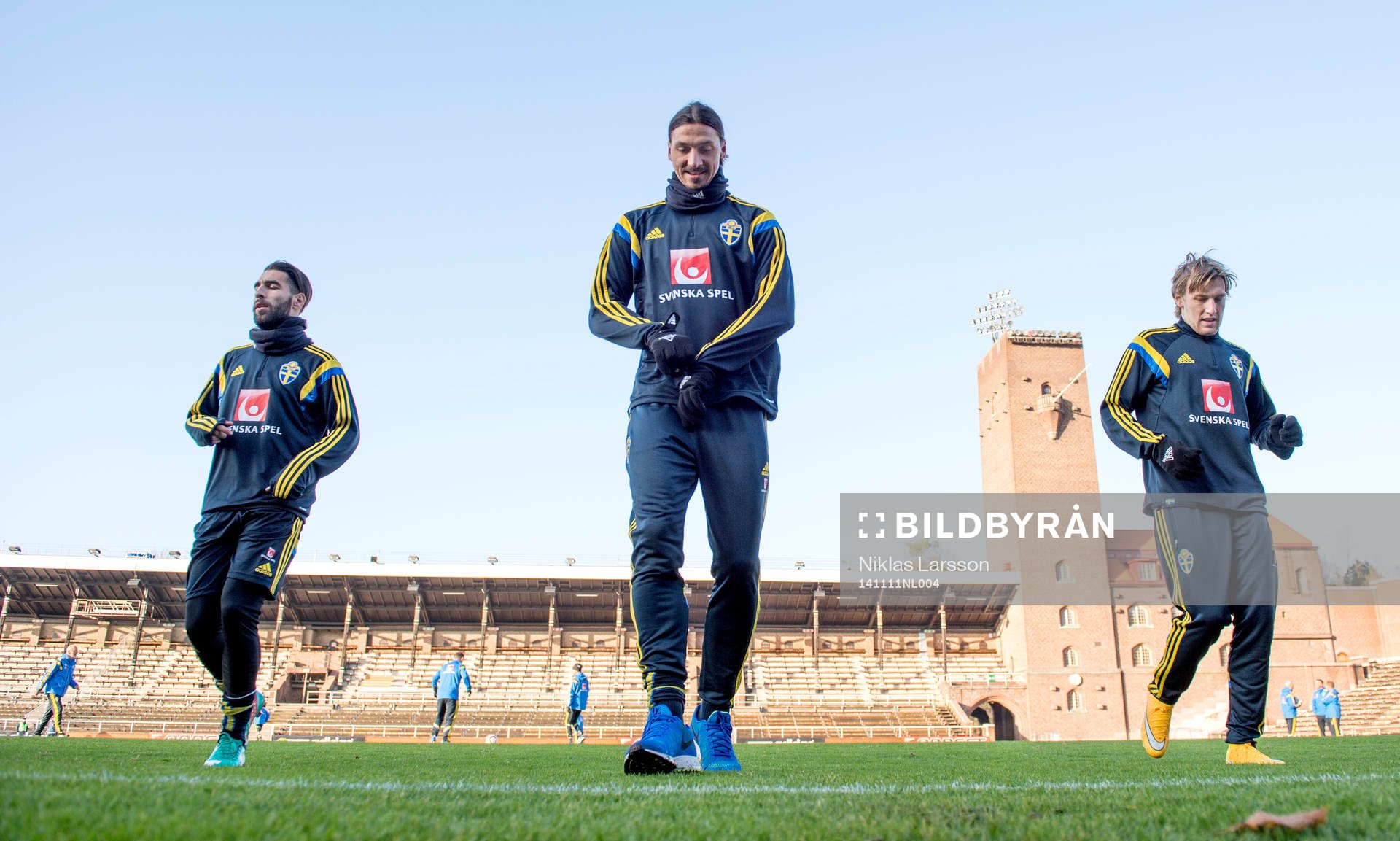 Sveriges Jimmy Durmaz, Zlatan Ibrahimovic och Emil Forsberg