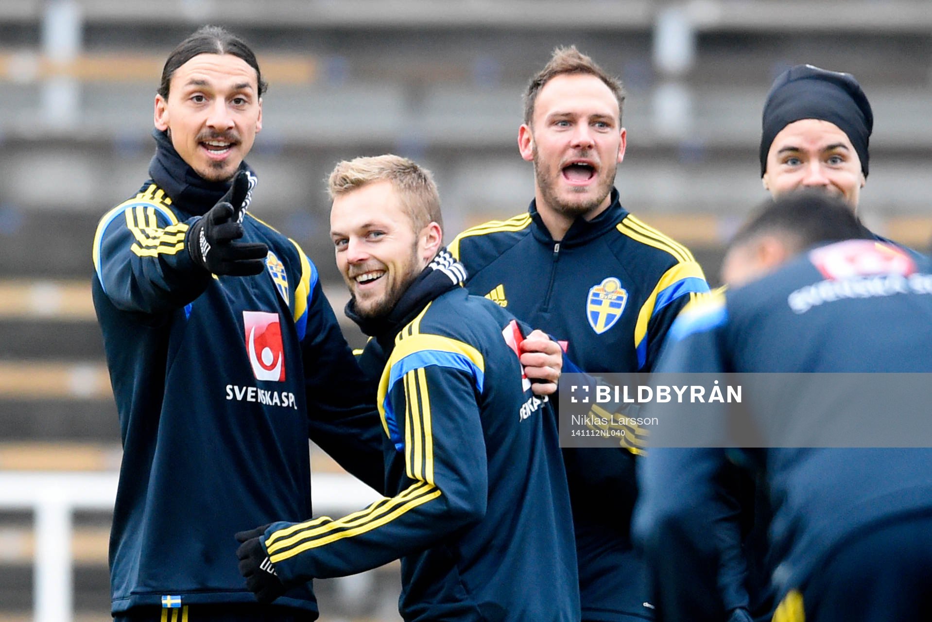 Sveriges Zlatan Ibrahimovic, Sebastian Larsson, Andreas