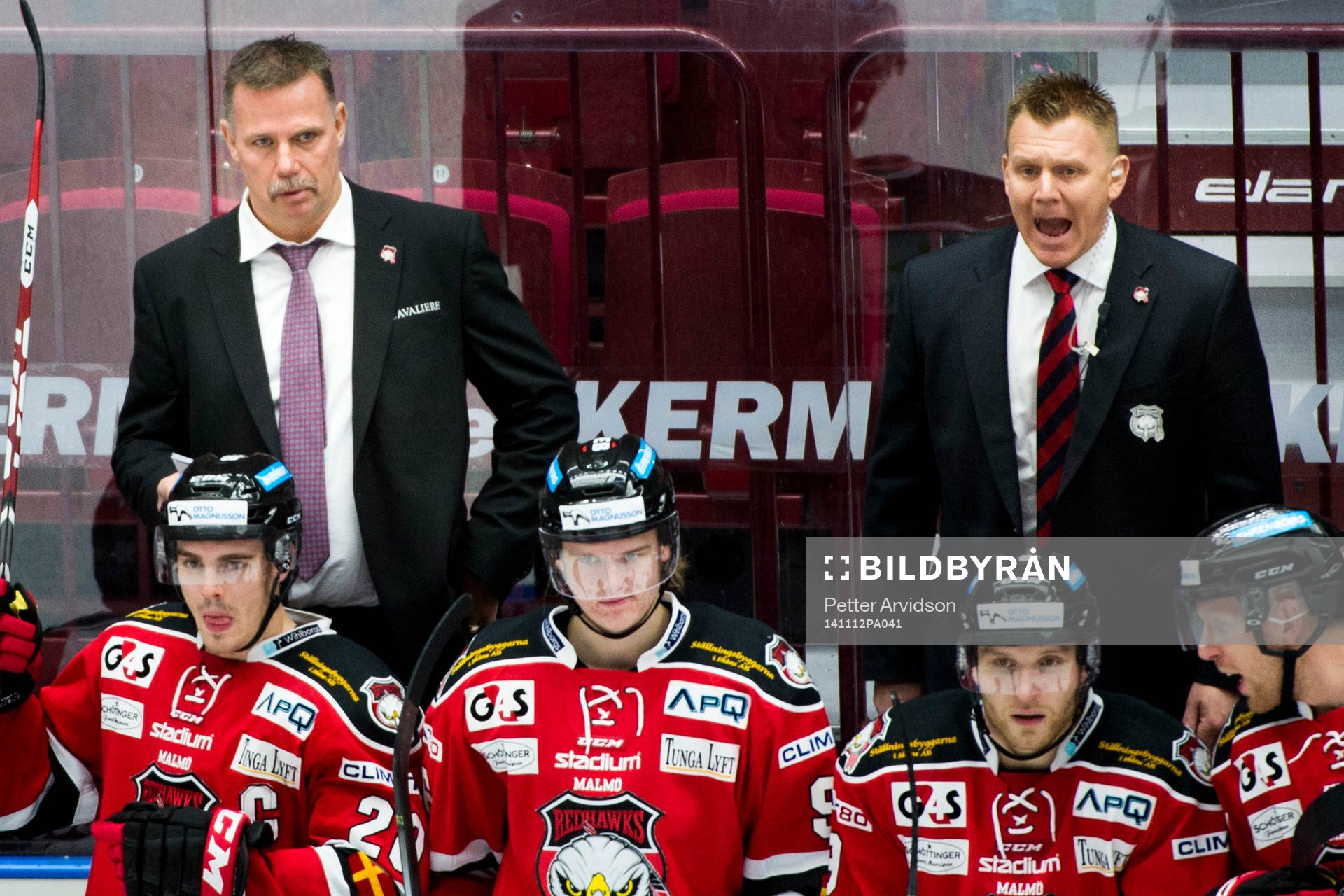 Malmö Redhawks tränare Mats Lusth och Jesper Mattsson