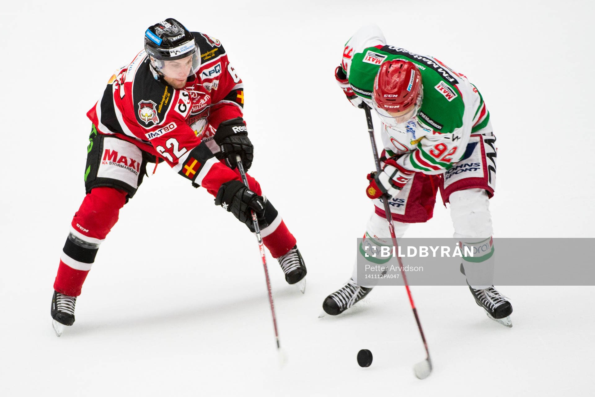 Malmö Redhawks Jens Jakobs och Moras Jonas Westerling