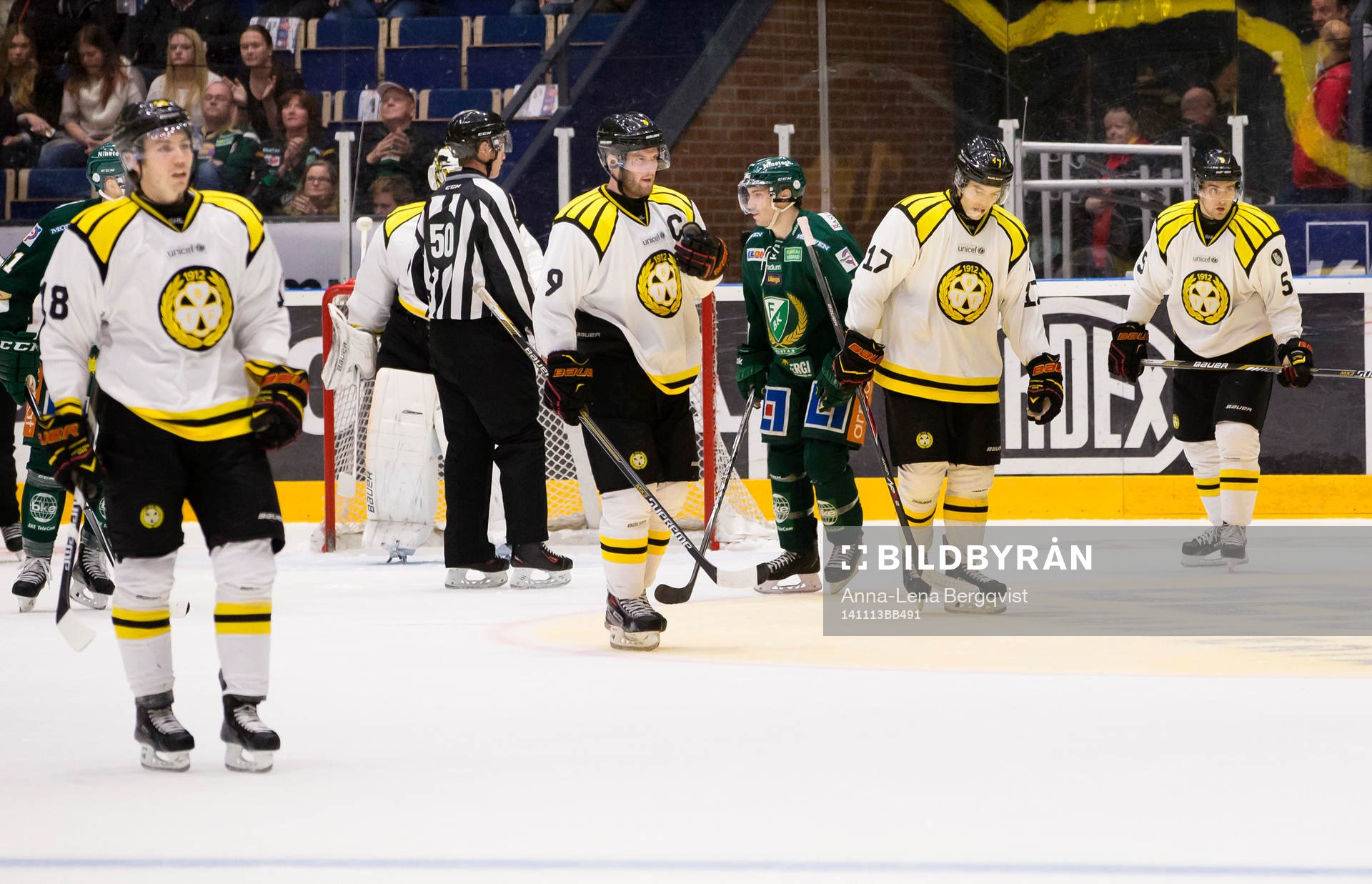 Brynäs spelare Anton Rödin, Niclas Andersén, Pathrik