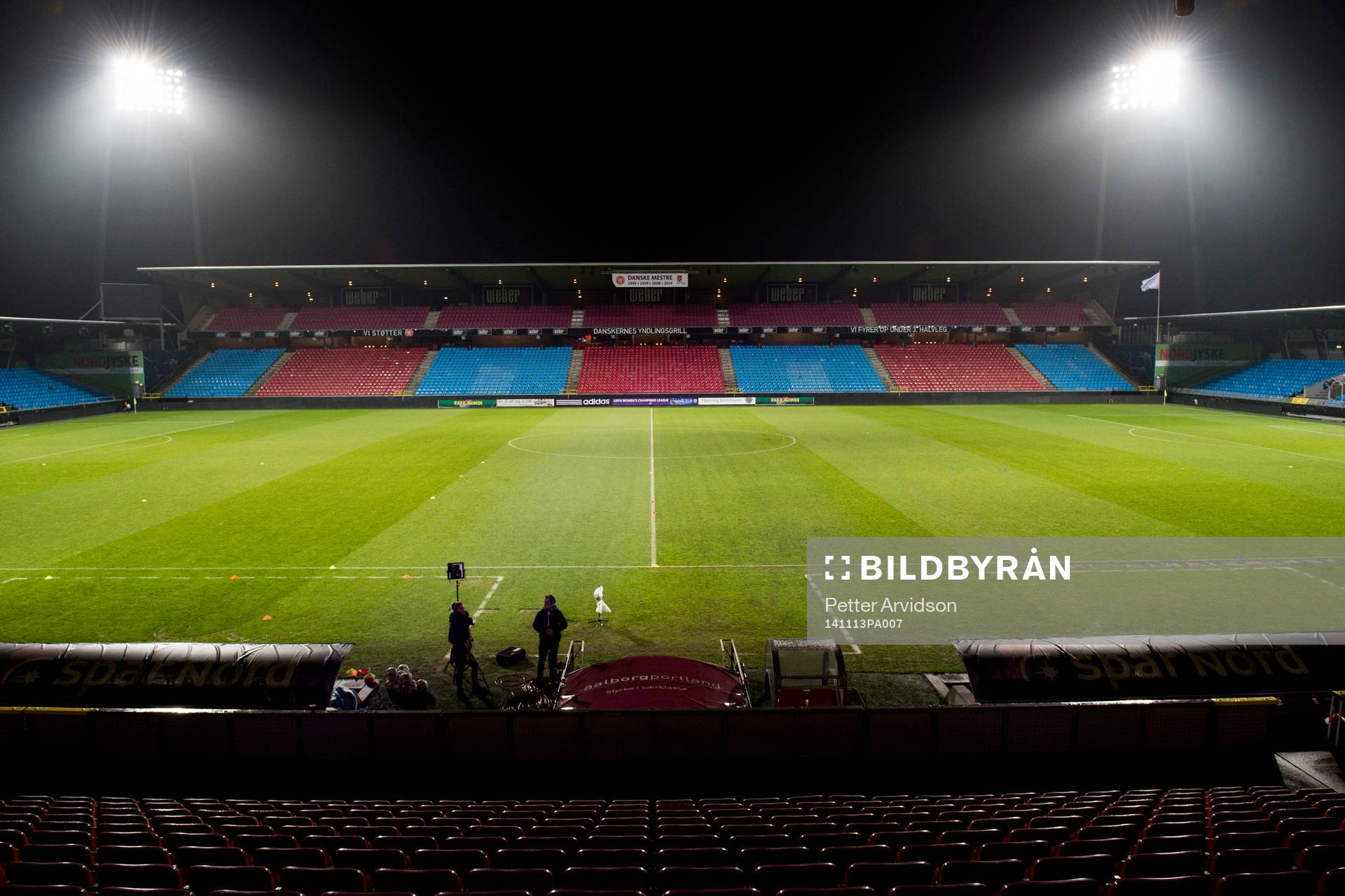 Nordjyske Arena inför fotbollsmatchen i Champions League mellan Fortuna Hjørring och FC Rosengård den 13 november 2014 i Ålborg.