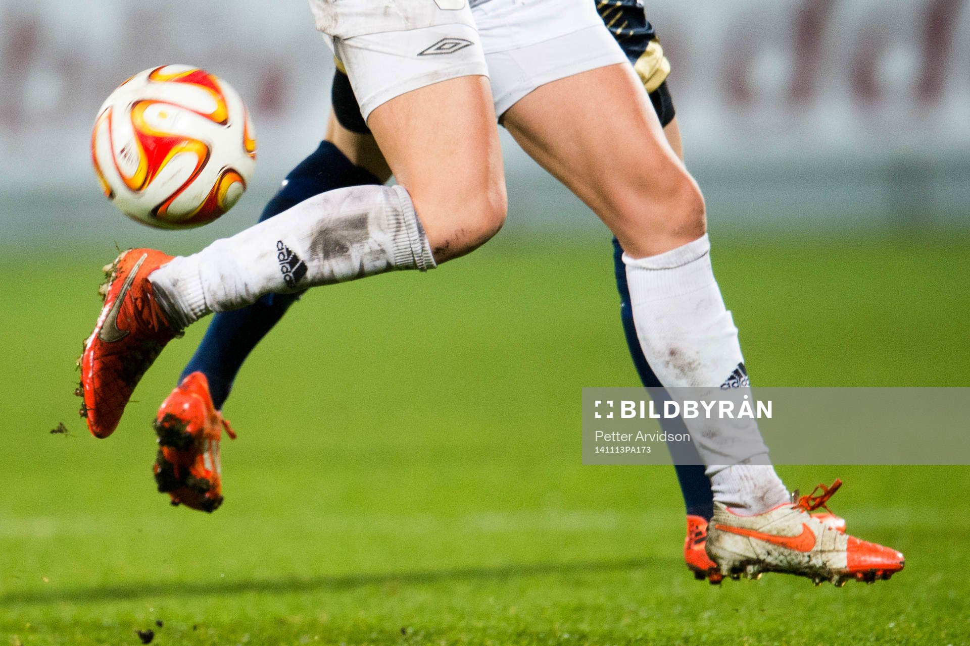 Genre under fotbollsmatchen i Champions League mellan Fortuna Hjørring och FC Rosengård den 13 november 2014 i Ålborg.