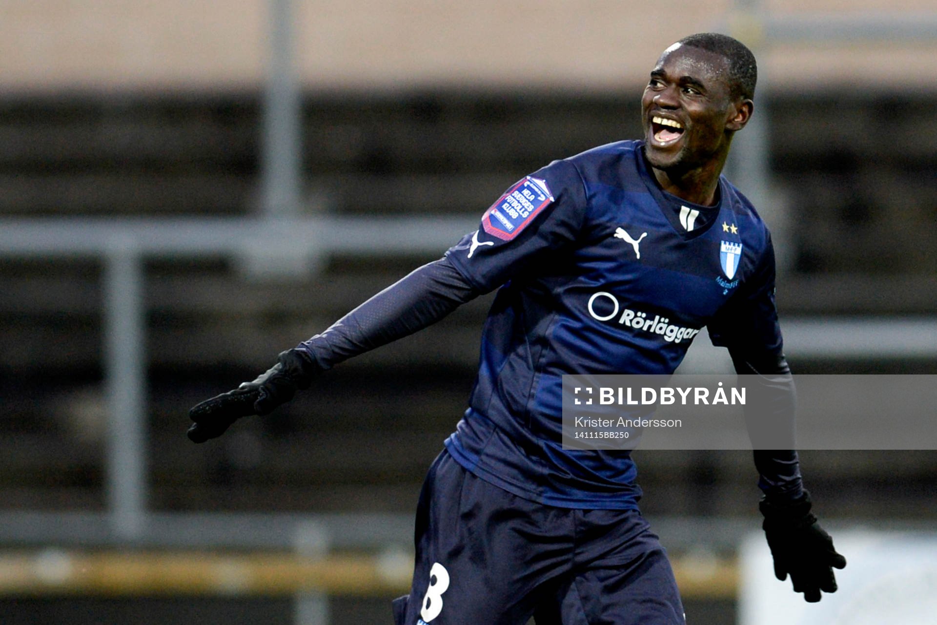 Malmö FFs Enock Kofi Adu jublar