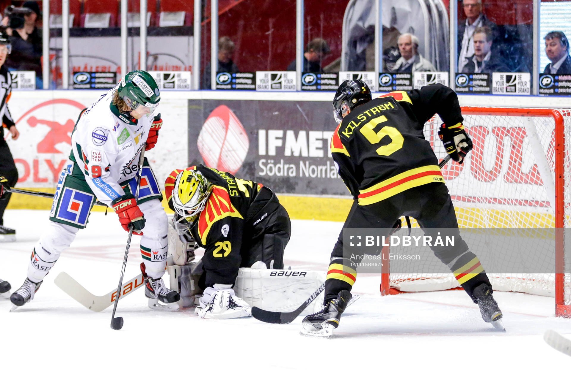 Brynäs målvakt Bernhard Starkbaum och Frölundas Max