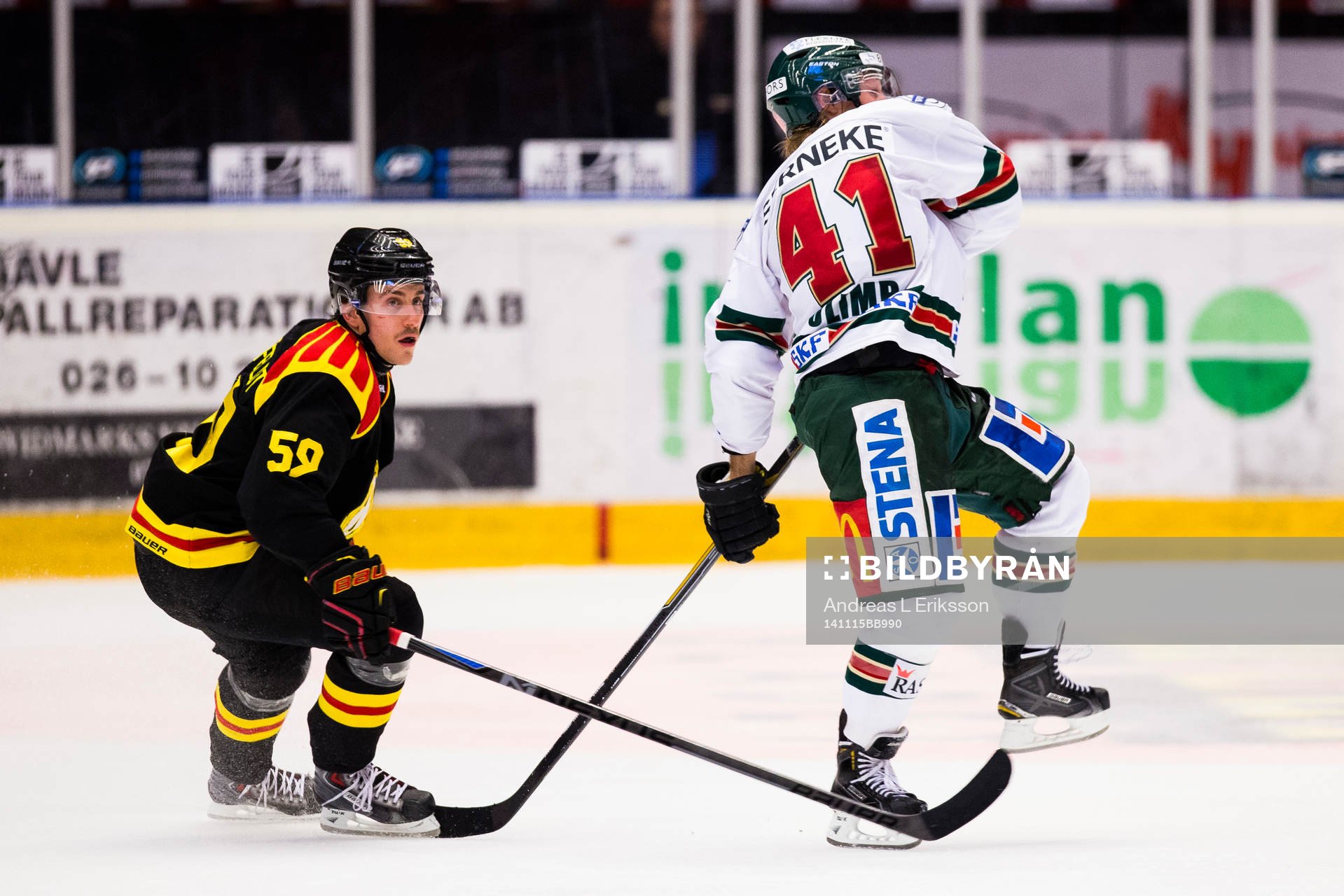 Brynäs Sebastian Enterfeldt och Frölundas Mathis Olimb