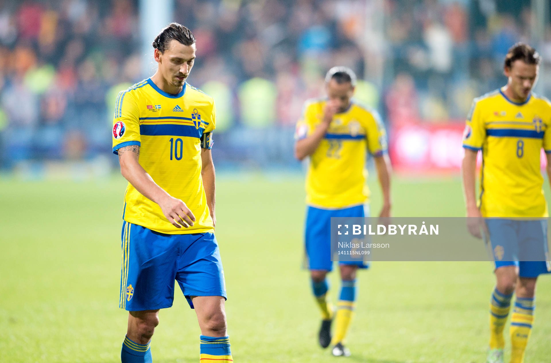 Sveriges Zlatan Ibrahimovic, Erkan Zengin och Albin Ekdal