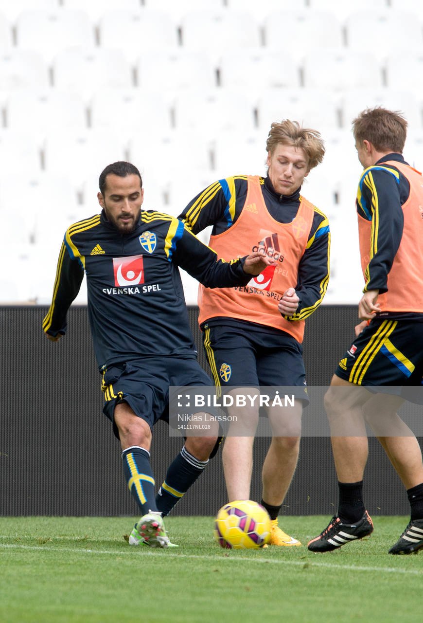 Sveriges Emil Forsberg och Erkan Zengin