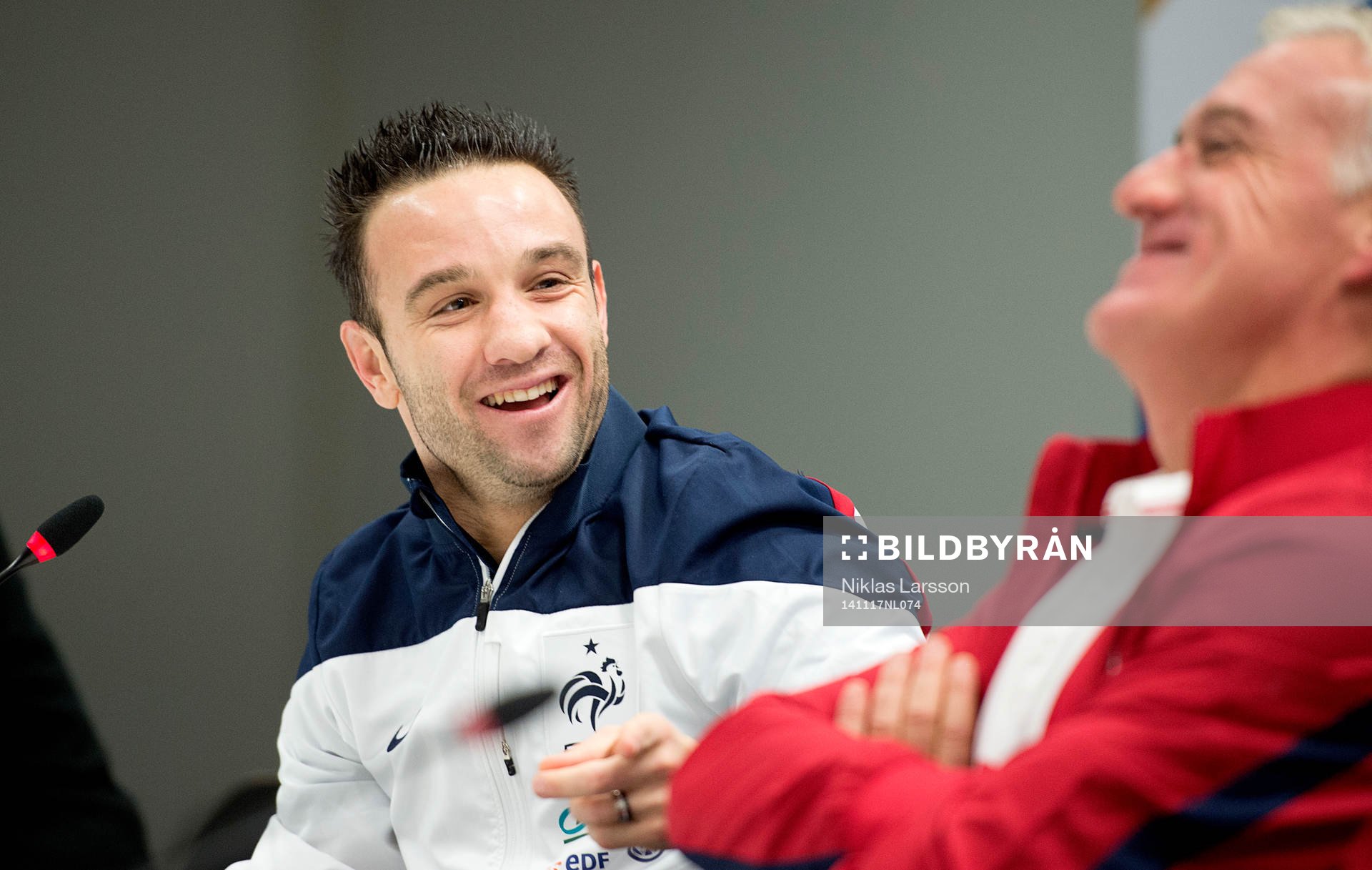Frankrikes Mathieu Valbuena och Frankrikes förbundskapten