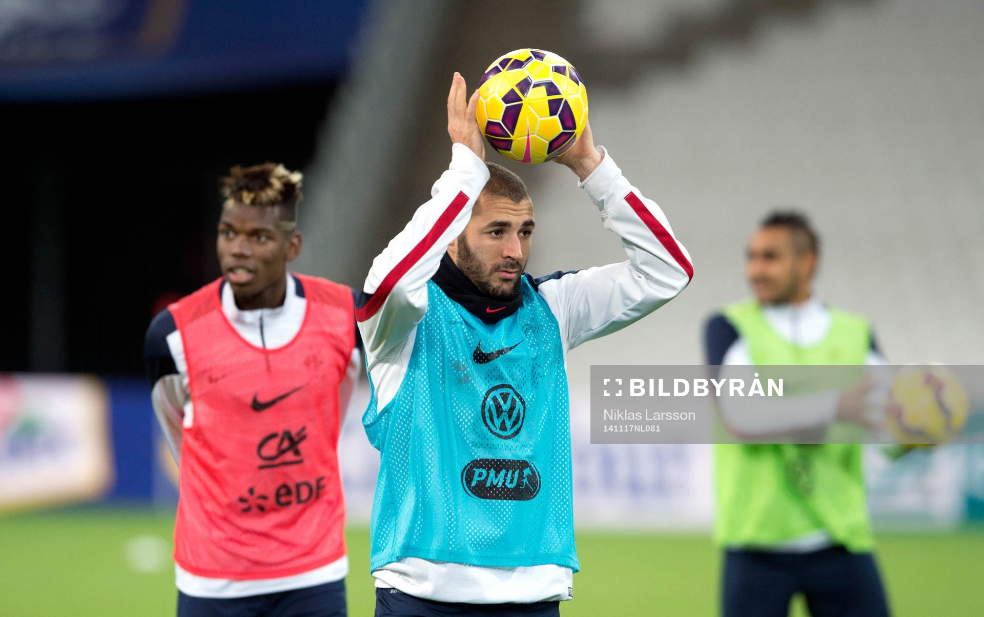 Frankrikes Karim Benzema och Paul Pogba
