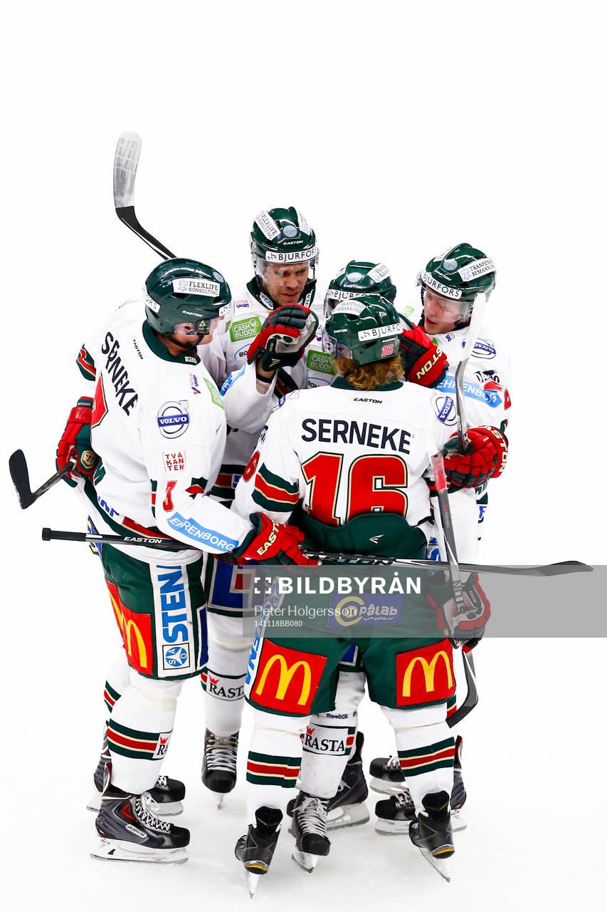 Frölundas spelare jublar