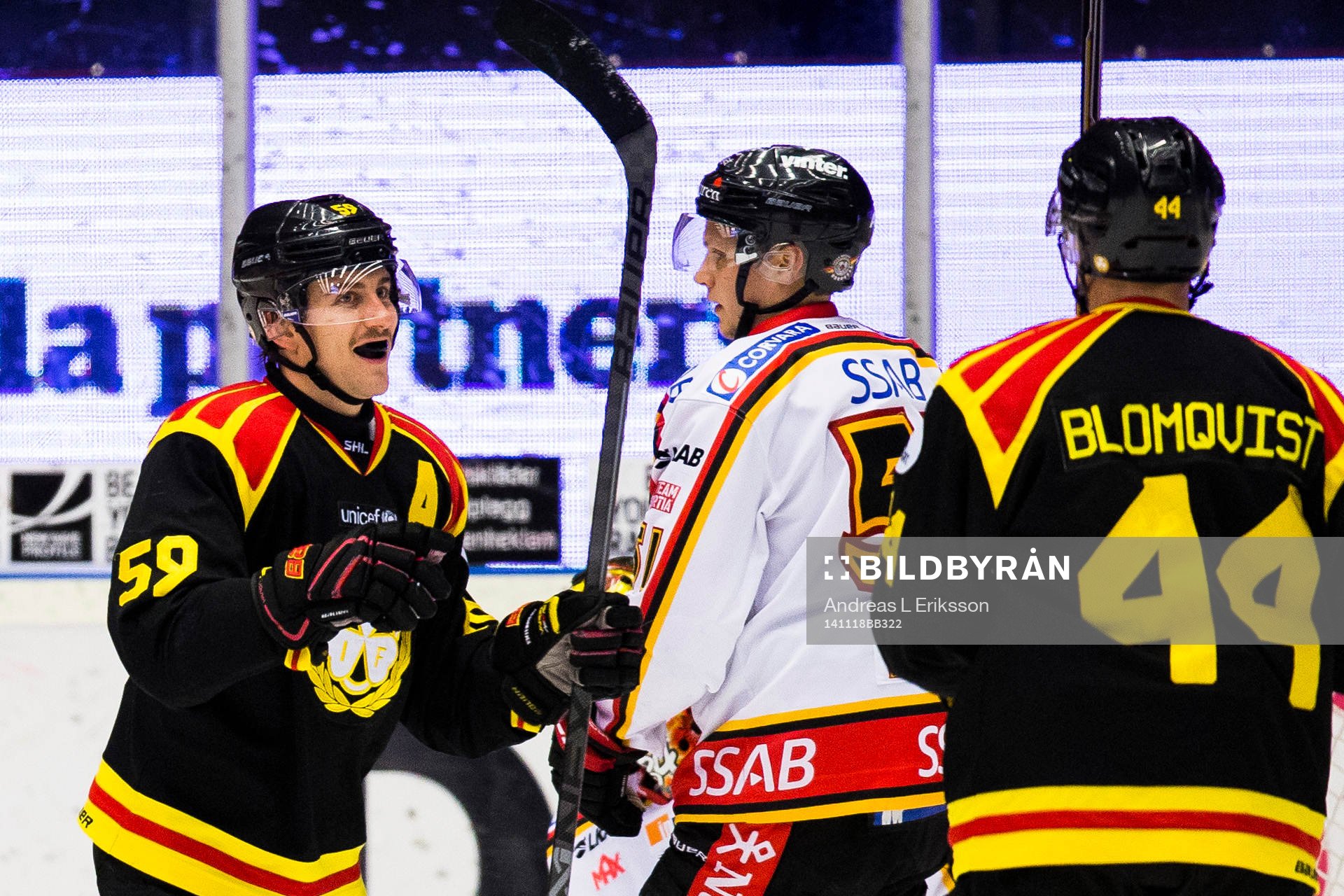 Brynäs Sebastian Enterfeldt jublar