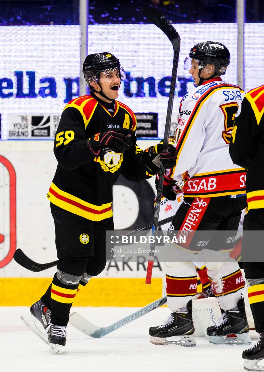Brynäs Sebastian Enterfeldt jublar