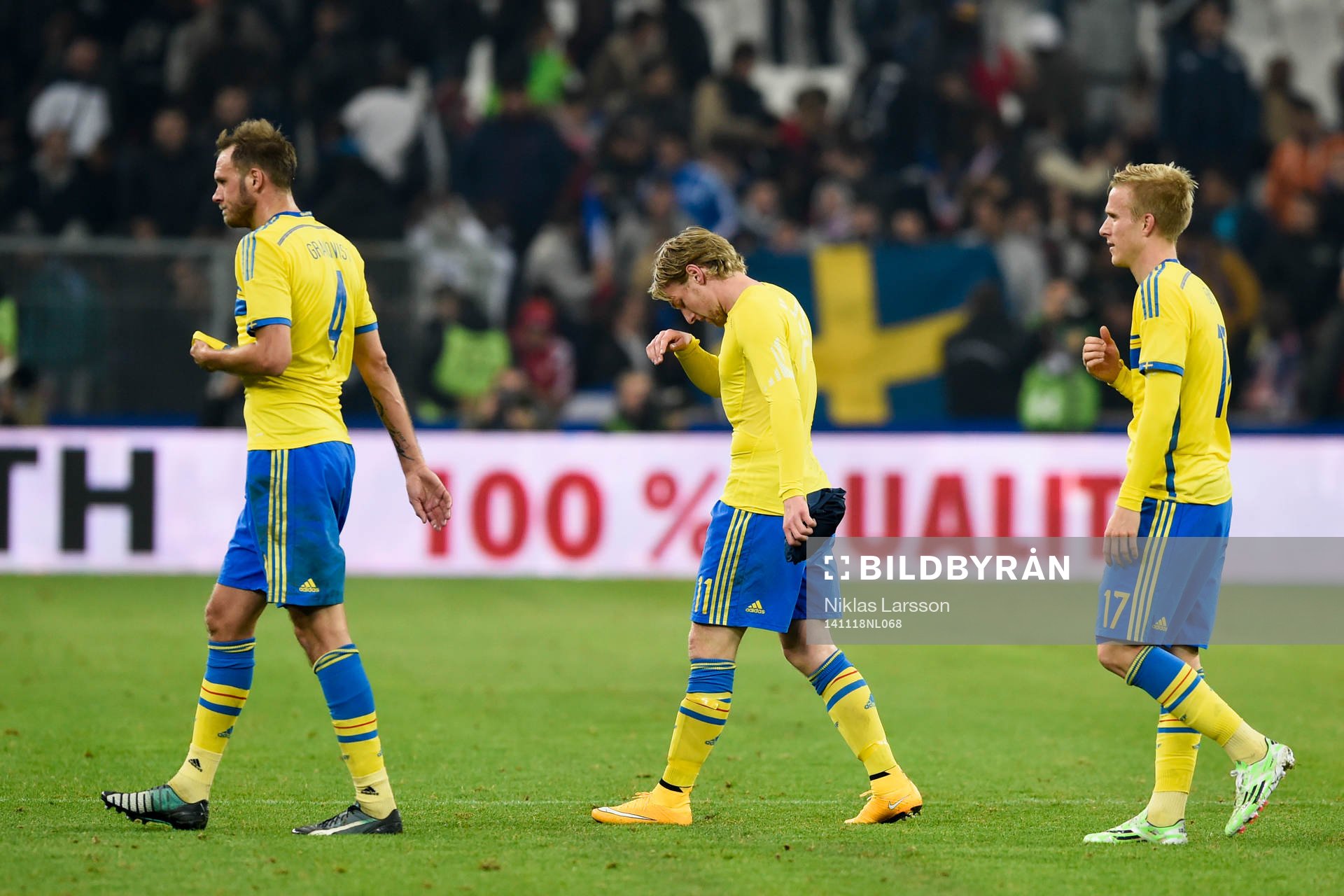 Sveriges Andreas Granqvist, Emil Forsberg och Oscar Wendt