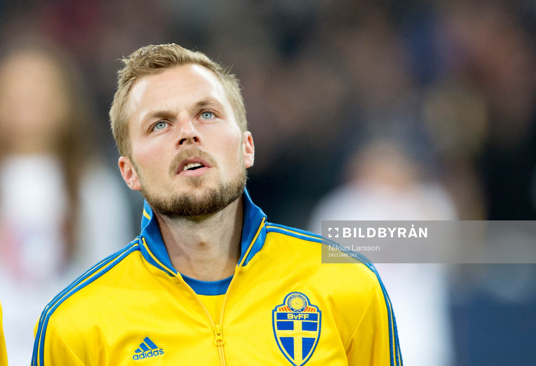 Sveriges Sebastian Larsson under träningsmatchen i fotboll mellan Frankrike och Sverige den 18 november 2014 i Marseille, Frankrike.
