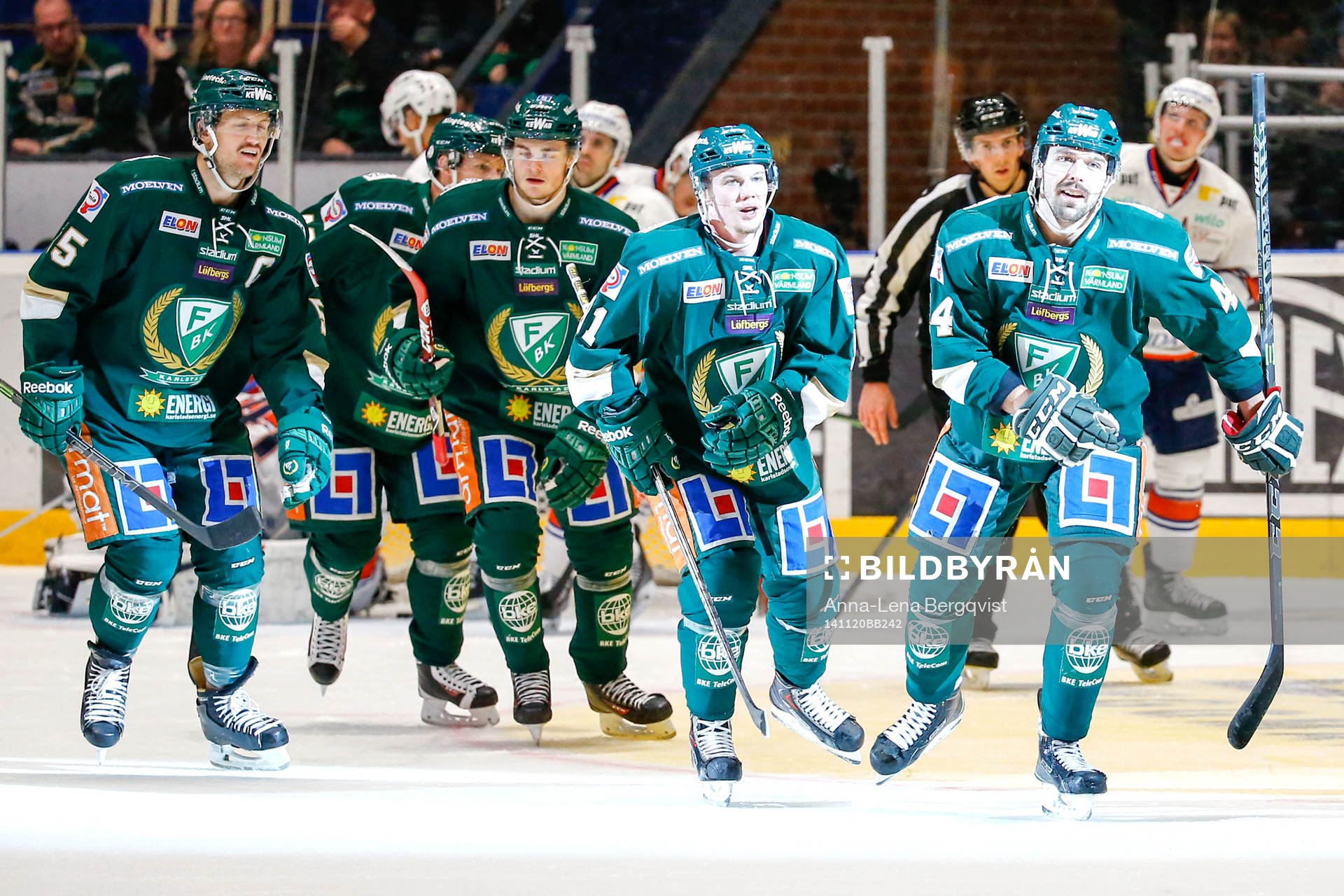 Färjestads Milan Gulas jublar