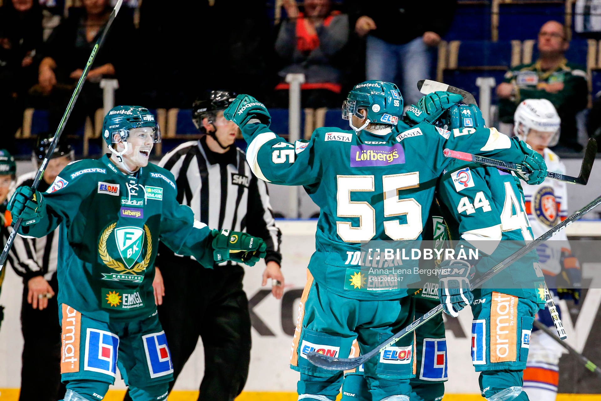 Färjestads Milan Gulas jublar