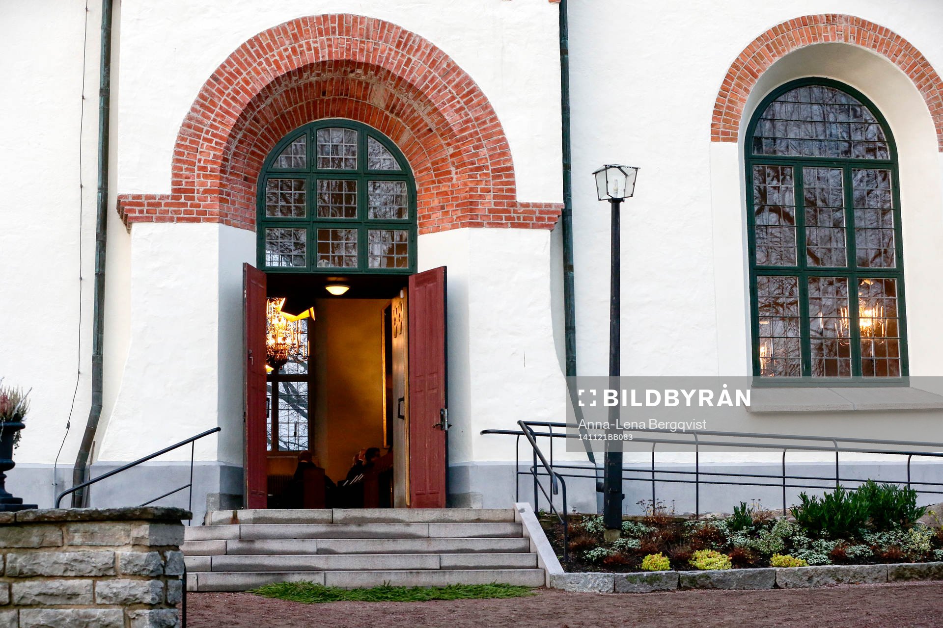 Ödeshögs kyrka under Klas Ingessons begravning den 21 november 2014 i Ödeshög.