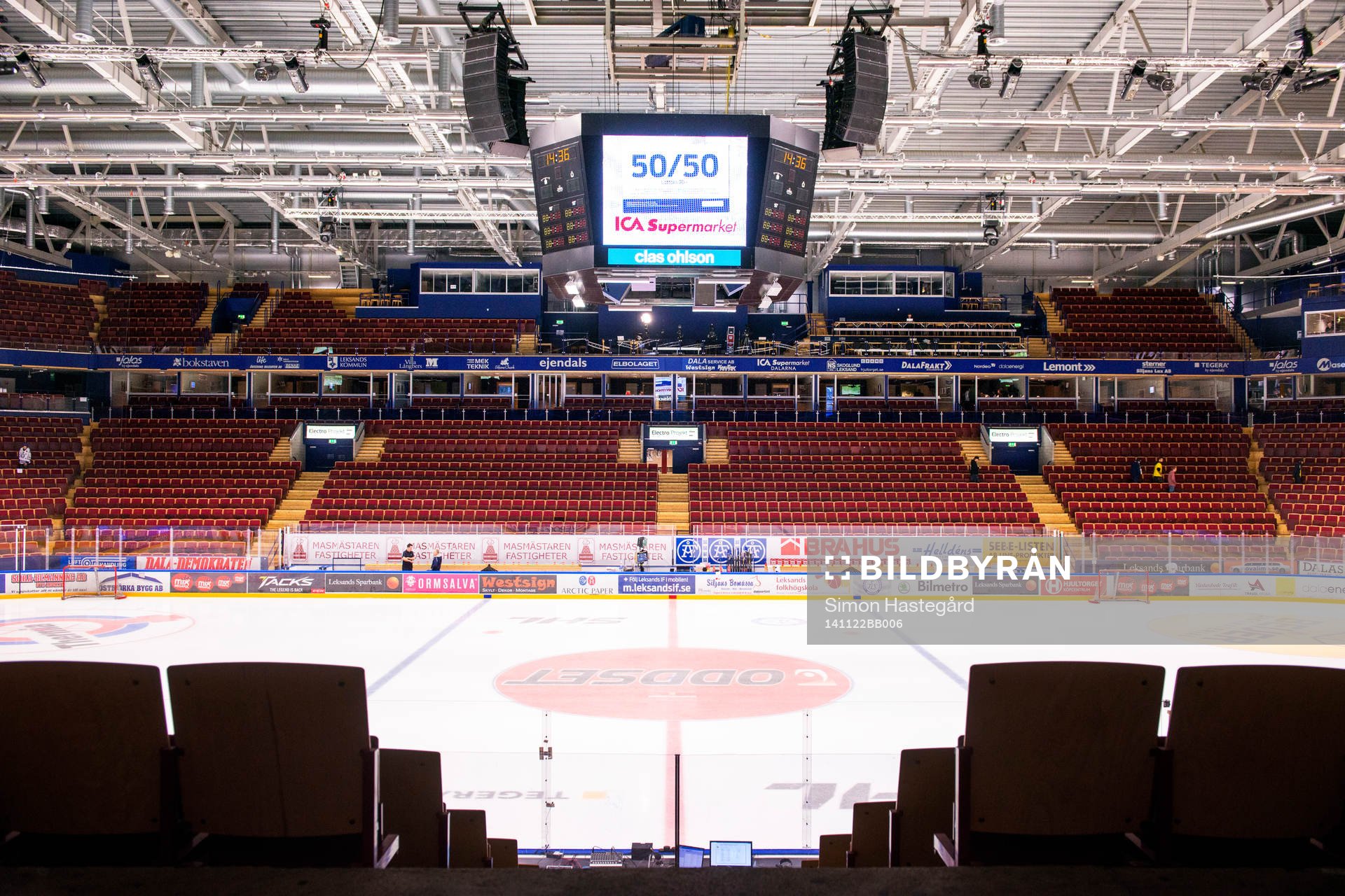 Tegera Arena före ishockeymatchen i SHL mellan Leksand och