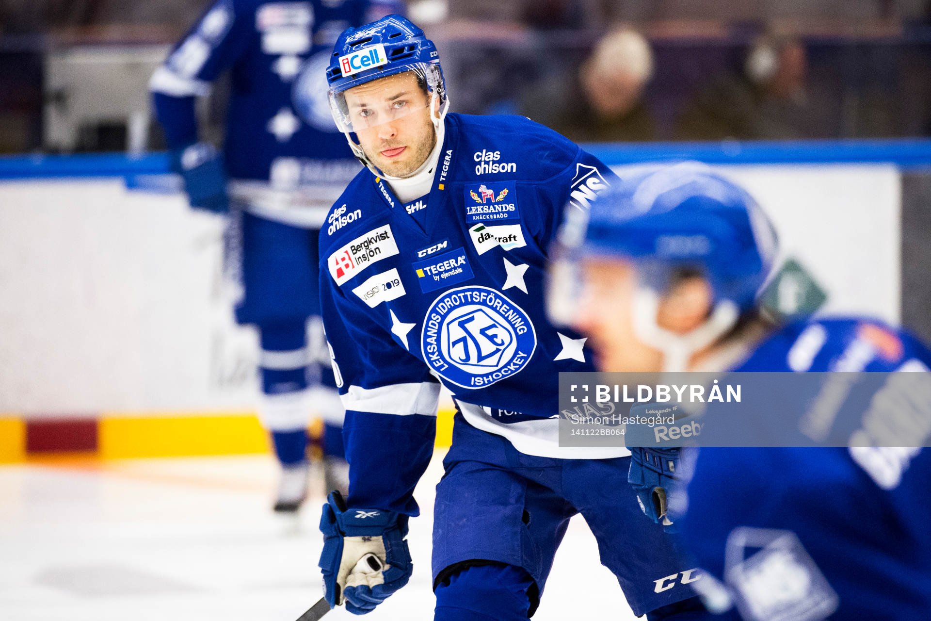 Leksands Fabian Brunnström före ishockeymatchen i SHL