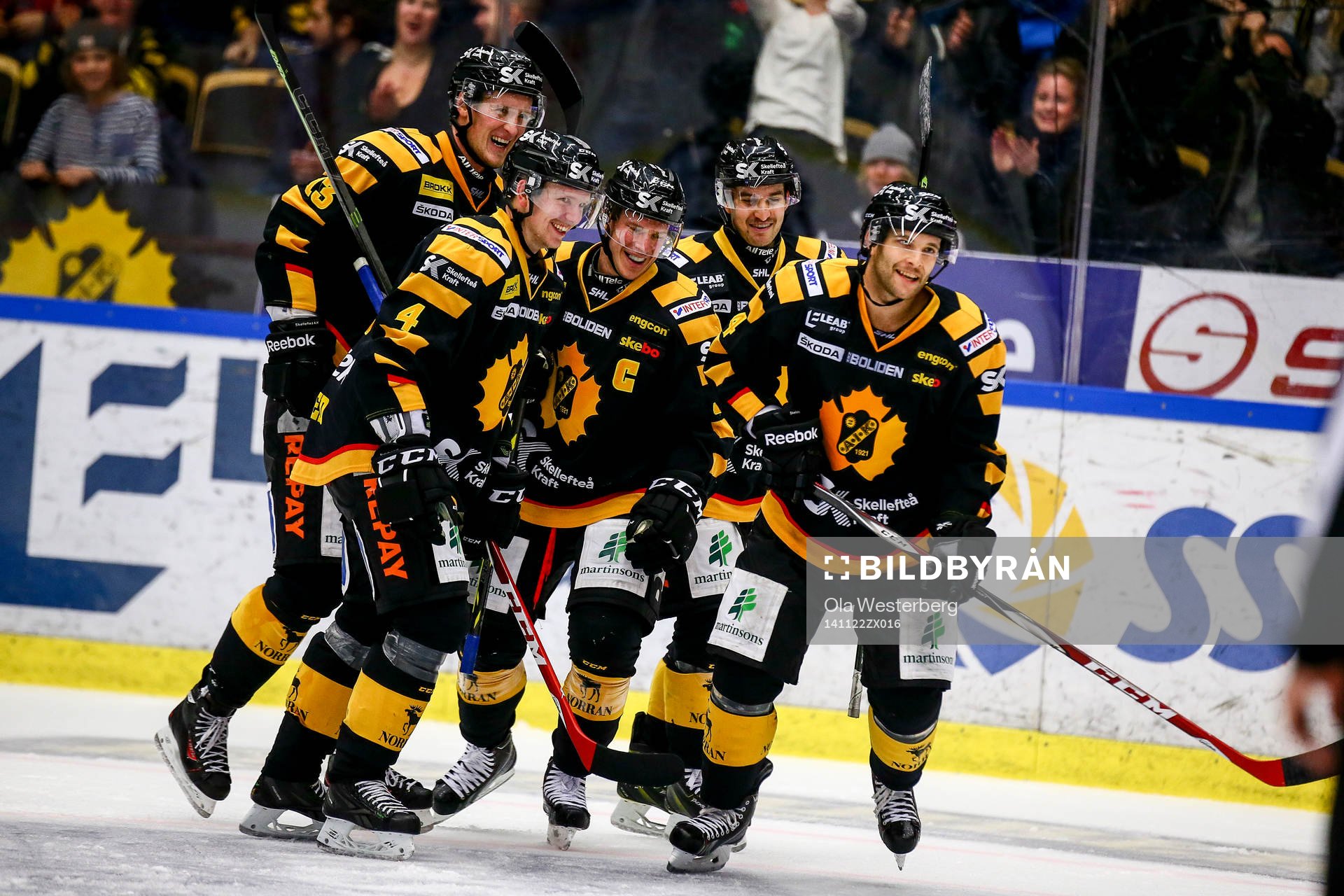 Skellefteås Erik Forssell, Rob Schremp, Tim Heed  och