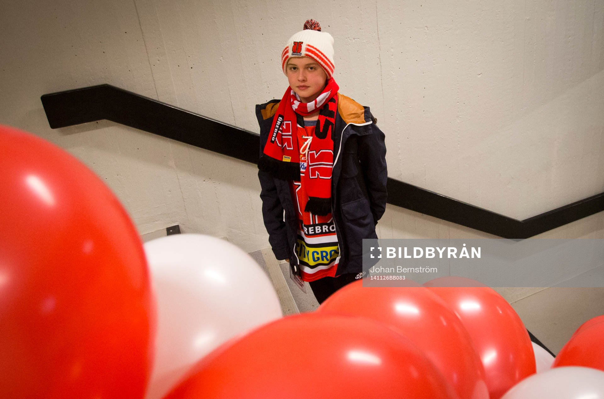 Örebrosupporter innan ishockeymatchen i SHL mellan Örebro