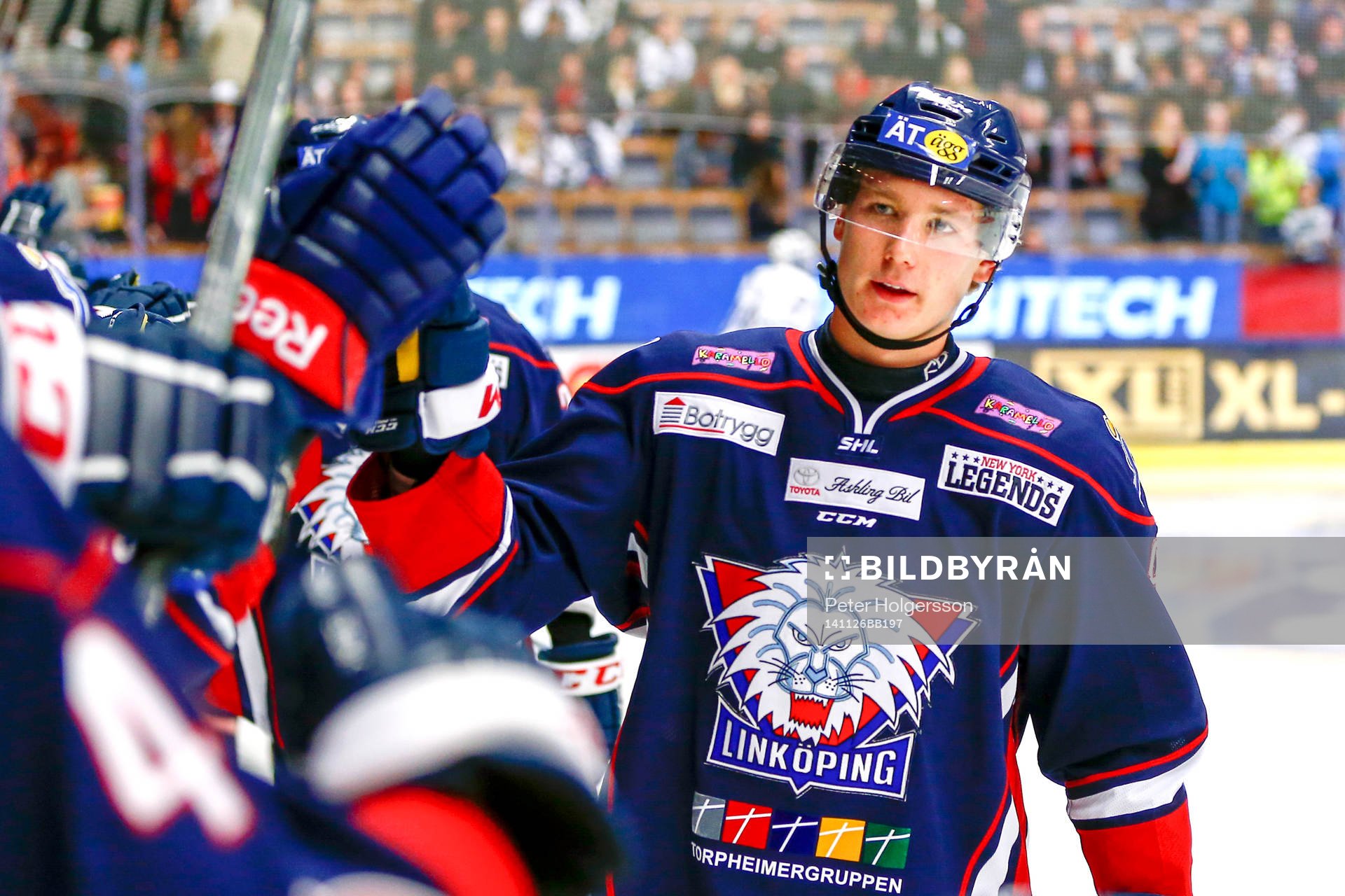 Linköpings Gustav Forsling jublar