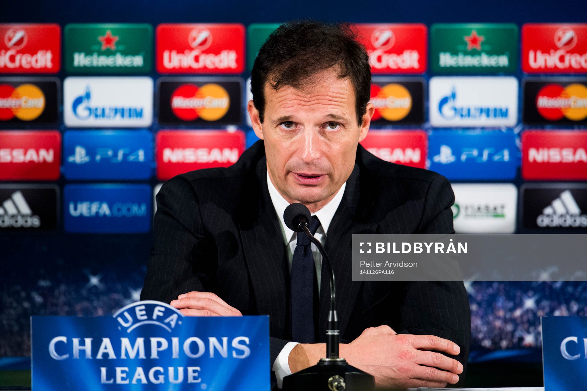 Juventus tränare Massimiliano Allegri på presskonferensen