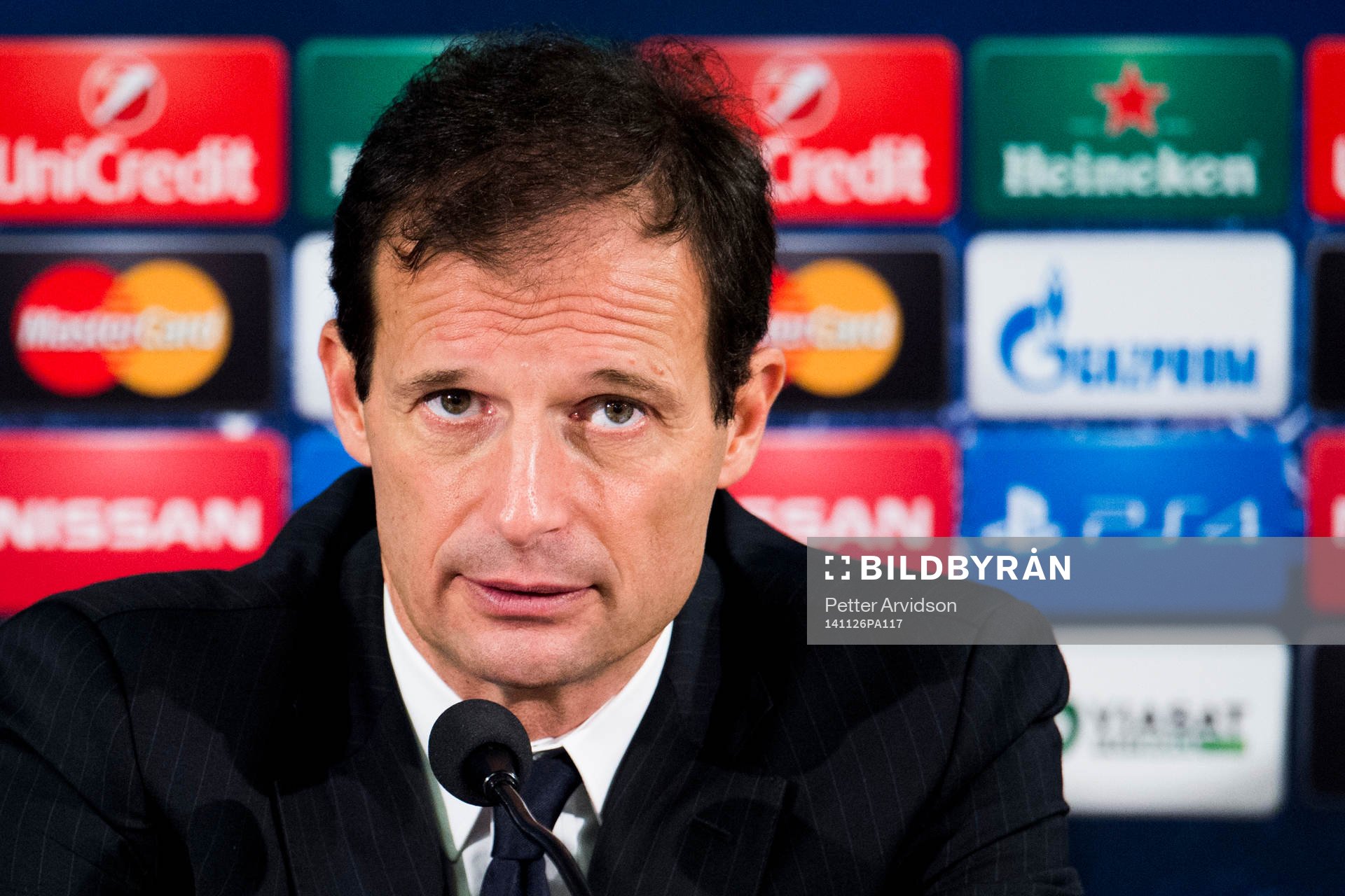 Juventus tränare Massimiliano Allegri på presskonferensen