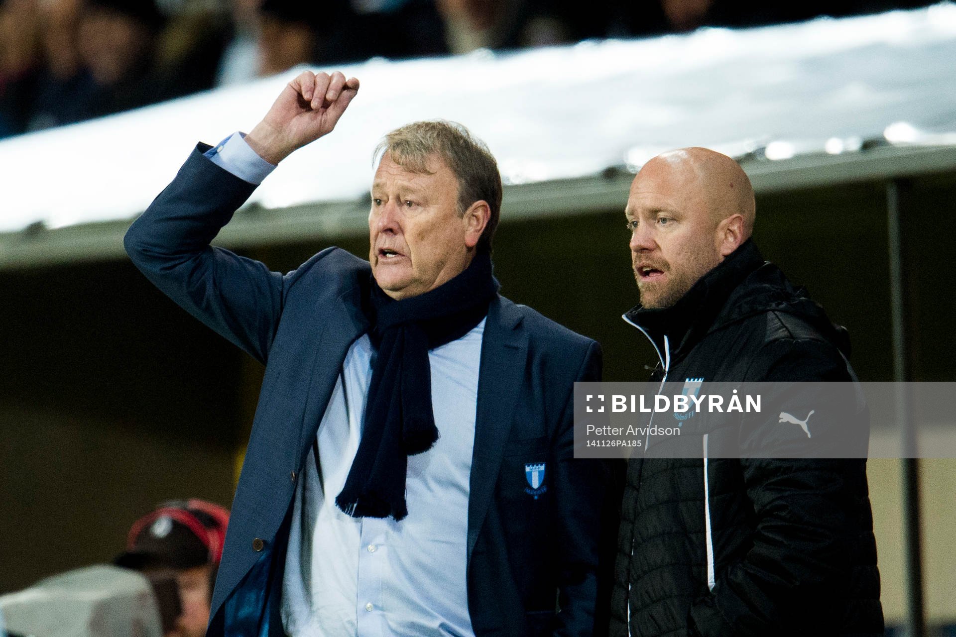 s tränare Åge Hareide och assisterande tränare Olof