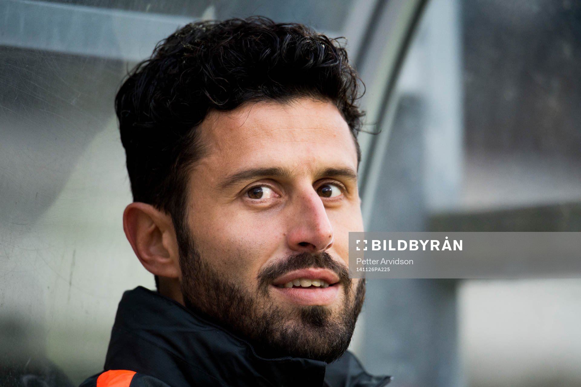 Juventus tränare Fabio Grosso under fotbollsmatchen i UEFA Youth League mellan Malmö FF och Juventus den 26 november 2014 i Malmö.
