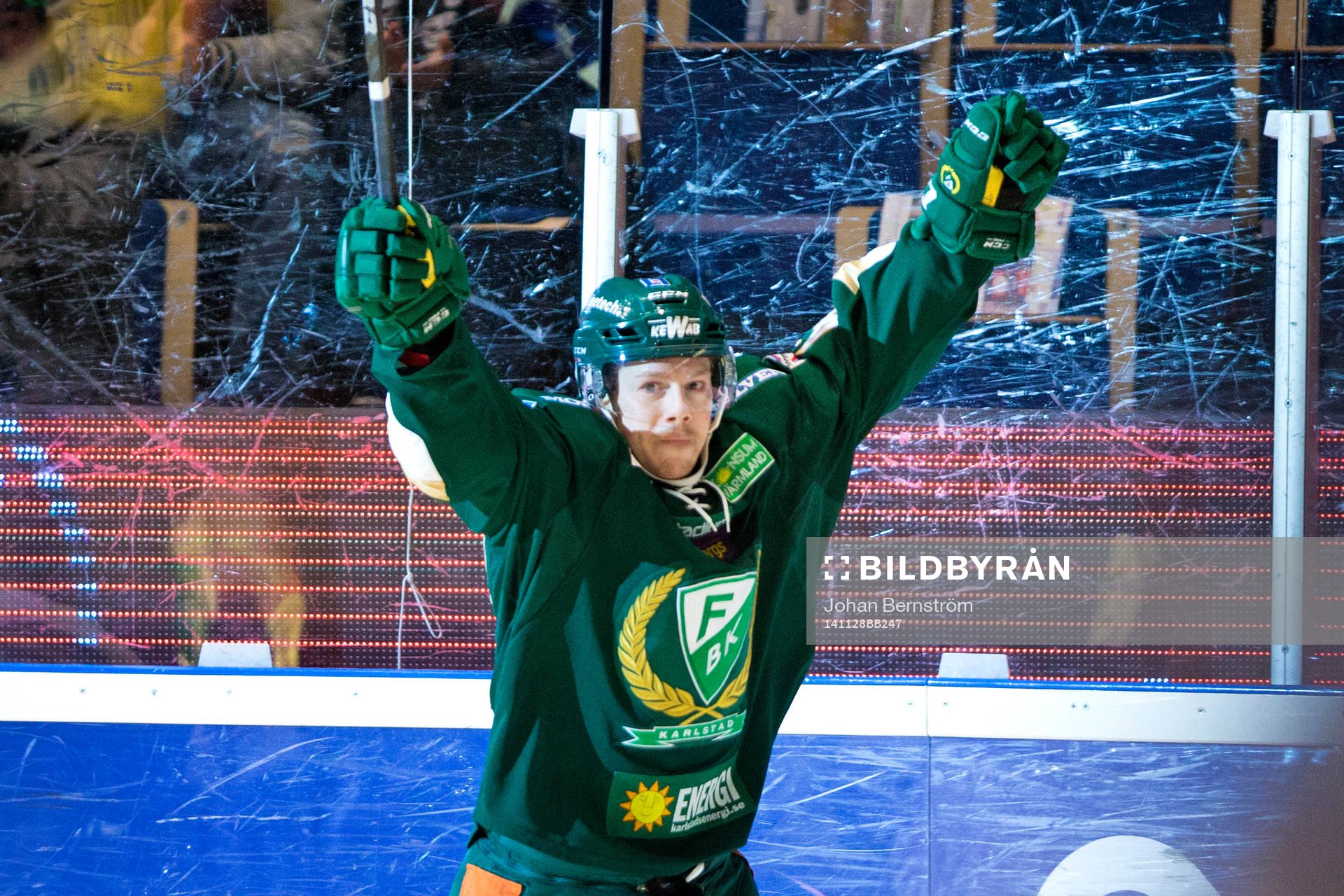 Färjestads Joakim Hillding jublar