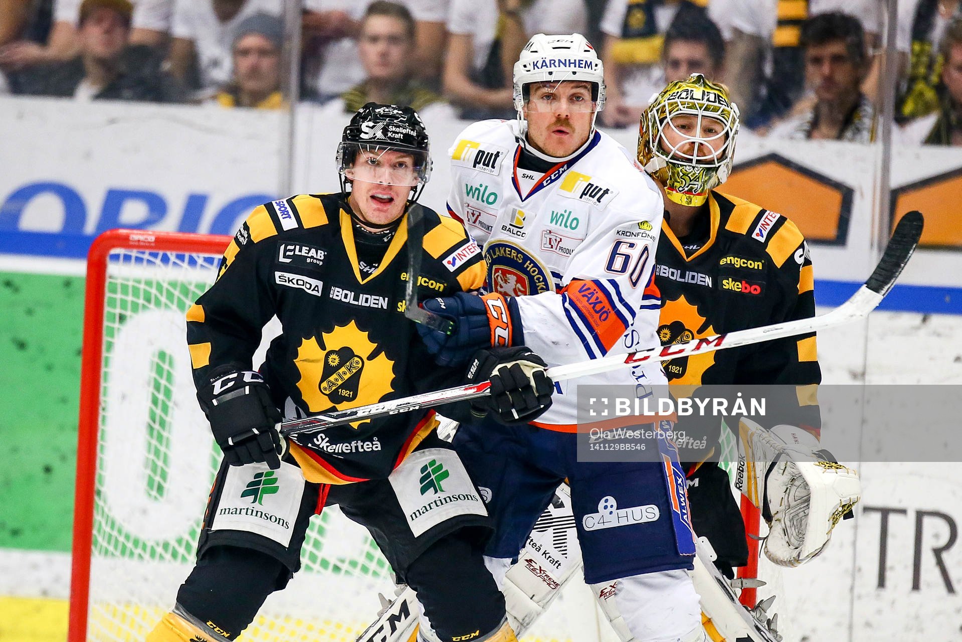 Skellefteås Niclas Burström och målvakt Erik Hanses