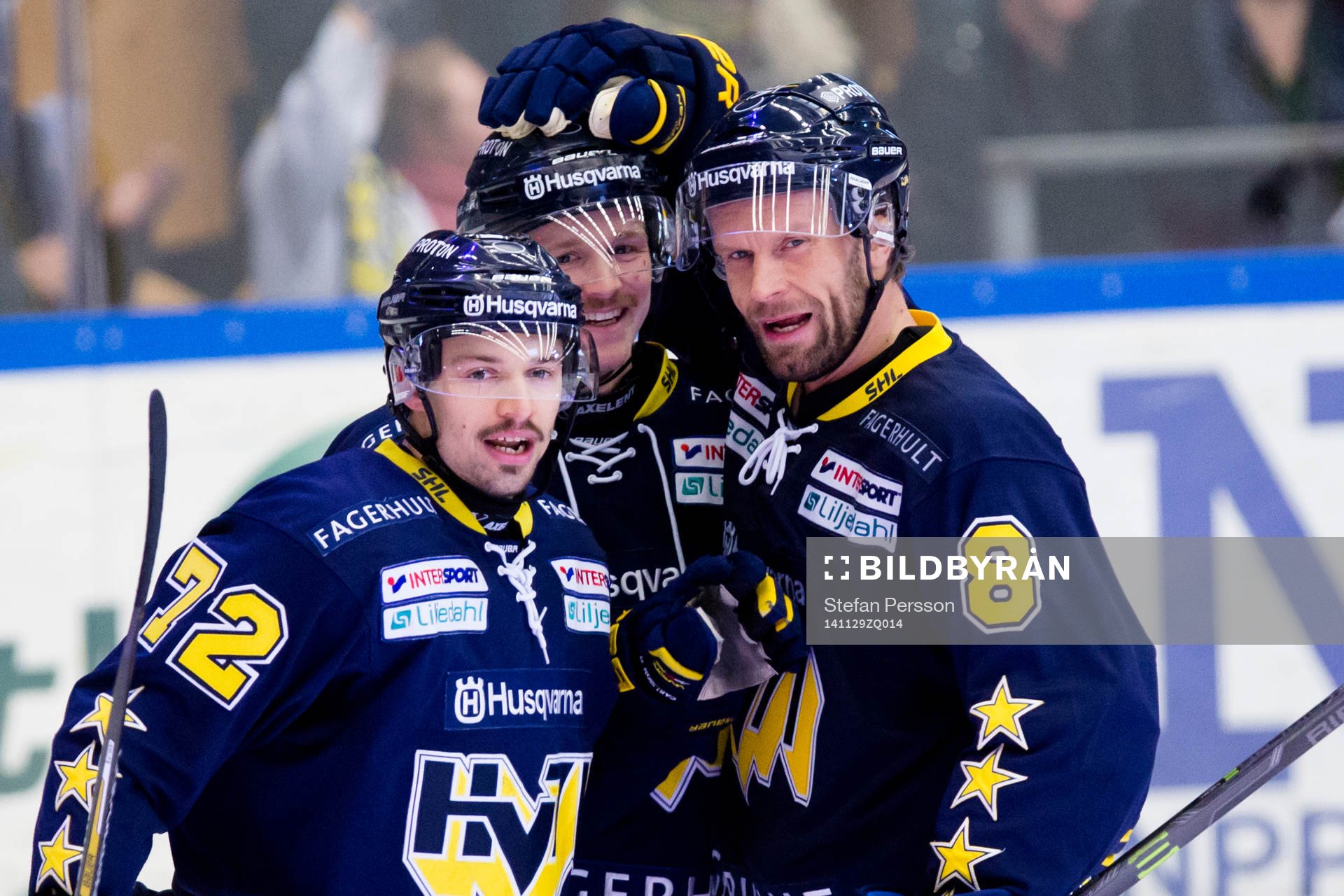 s Patrik Carlsson, HV71:s Ted Brithén och HV71:s Jere