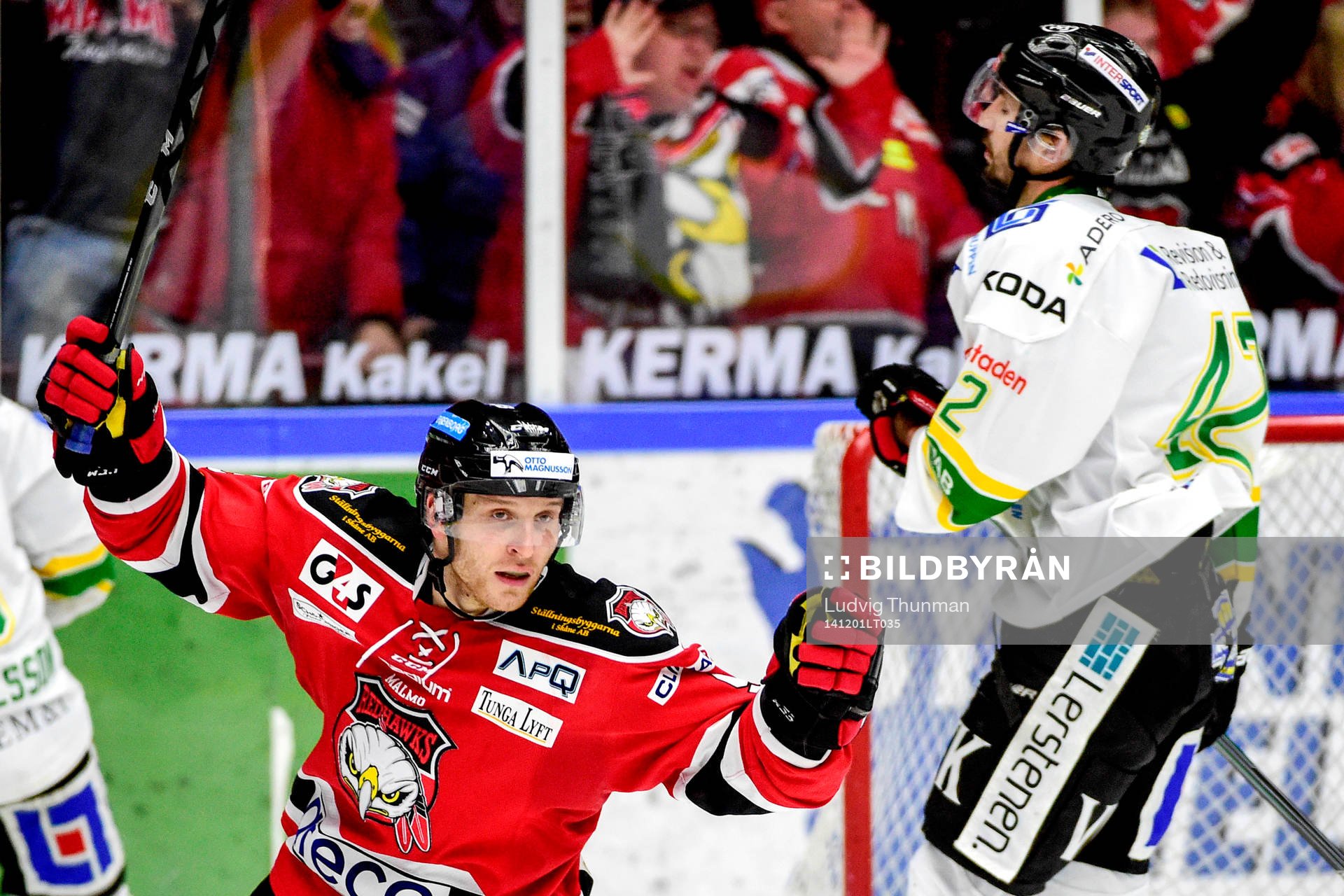 Malmö Redhawks Frederik Strom jublar