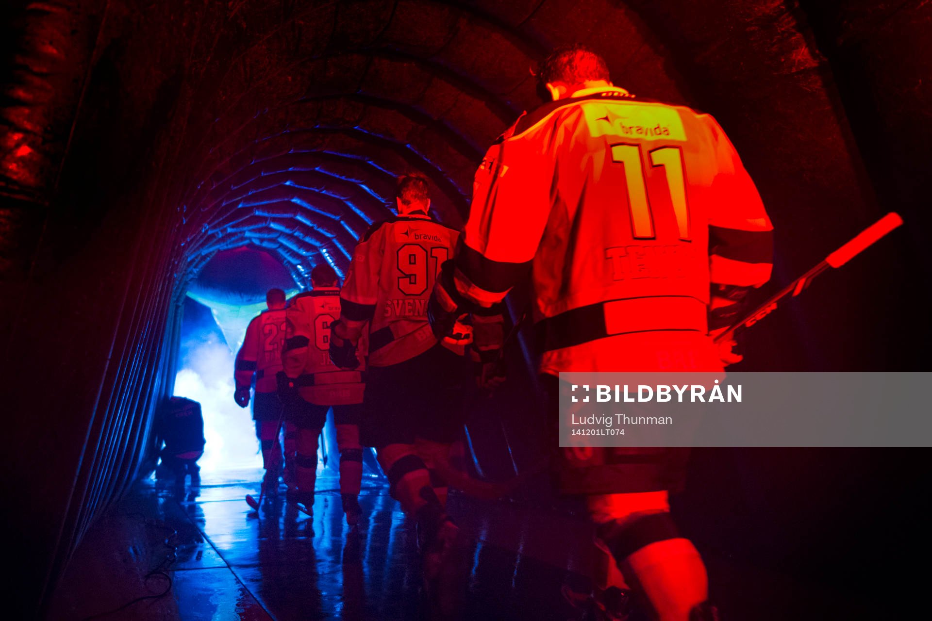 Malmö Redhawks spelare på väg ut på isen
