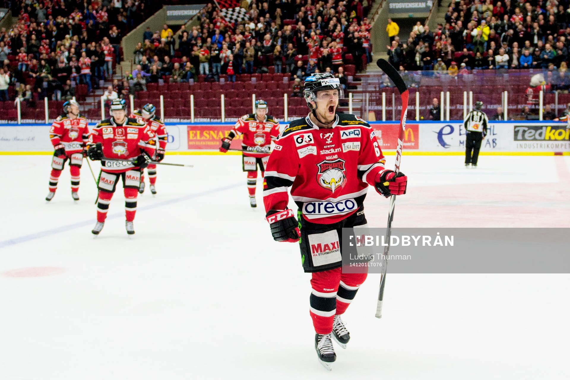 Malmö Redhawks Colin Stuart jublar